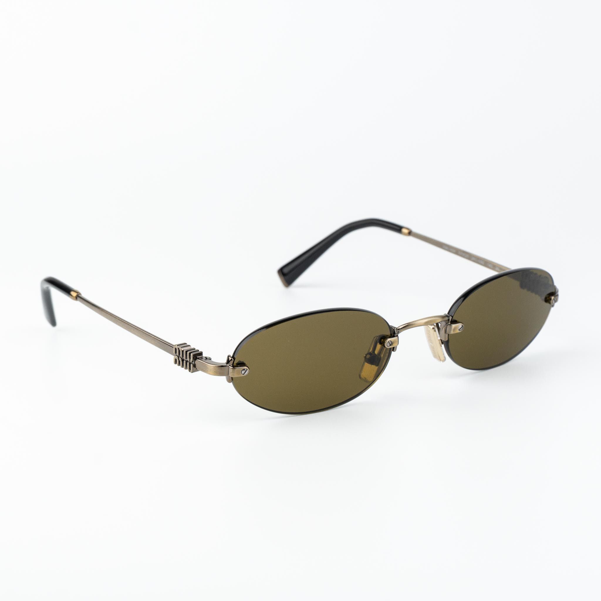 Miu Miu Miu Miu Women Sunglasses Oval MUA54S 26C09Z NEW AUTHENTIC Size ONE SIZE - 4 Thumbnail