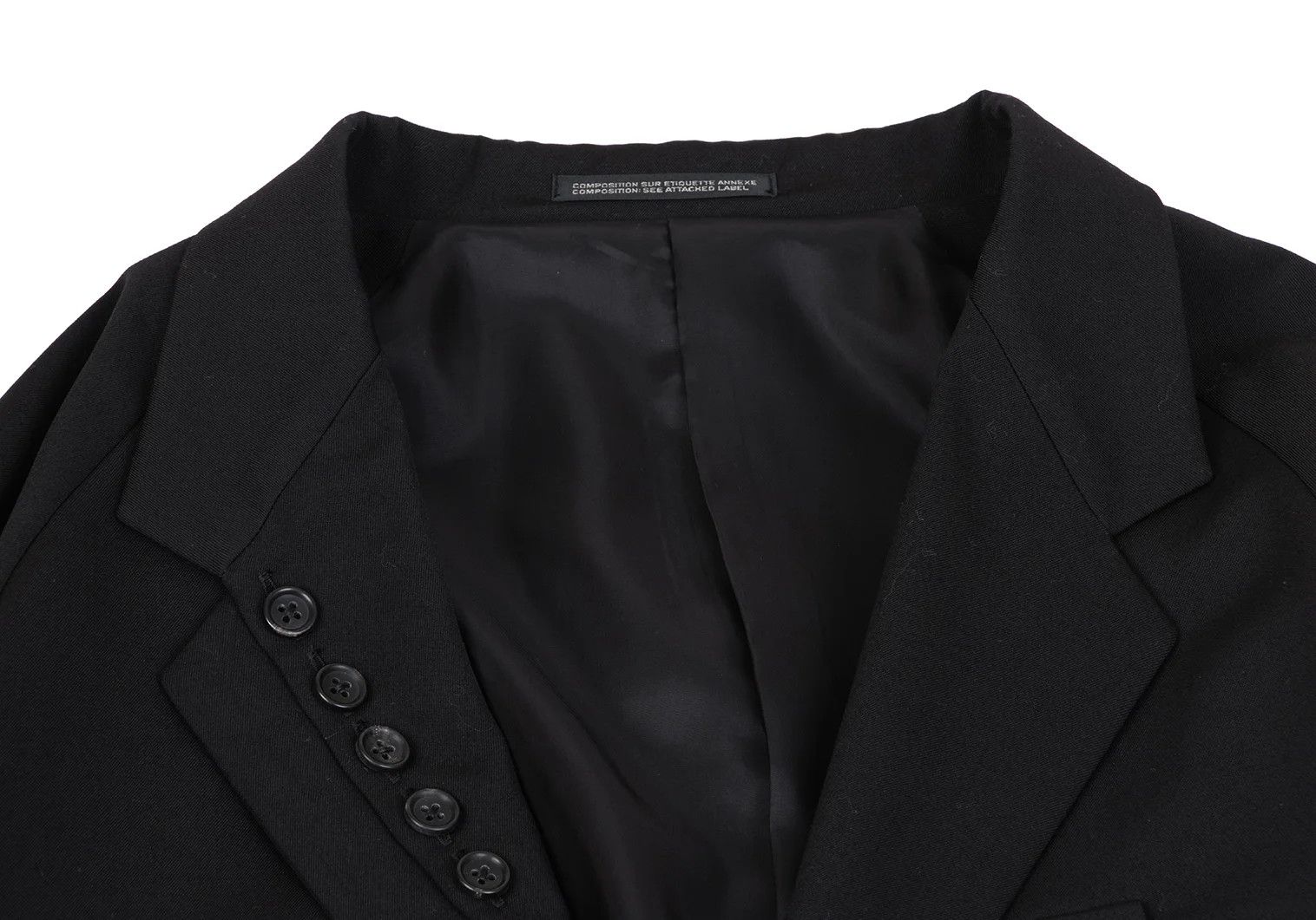 Yohji Yamamoto Yohji Yamamoto Wool Gabardine Jacket Black 3 Size US L / EU 52-54 / 3 - 3 Thumbnail