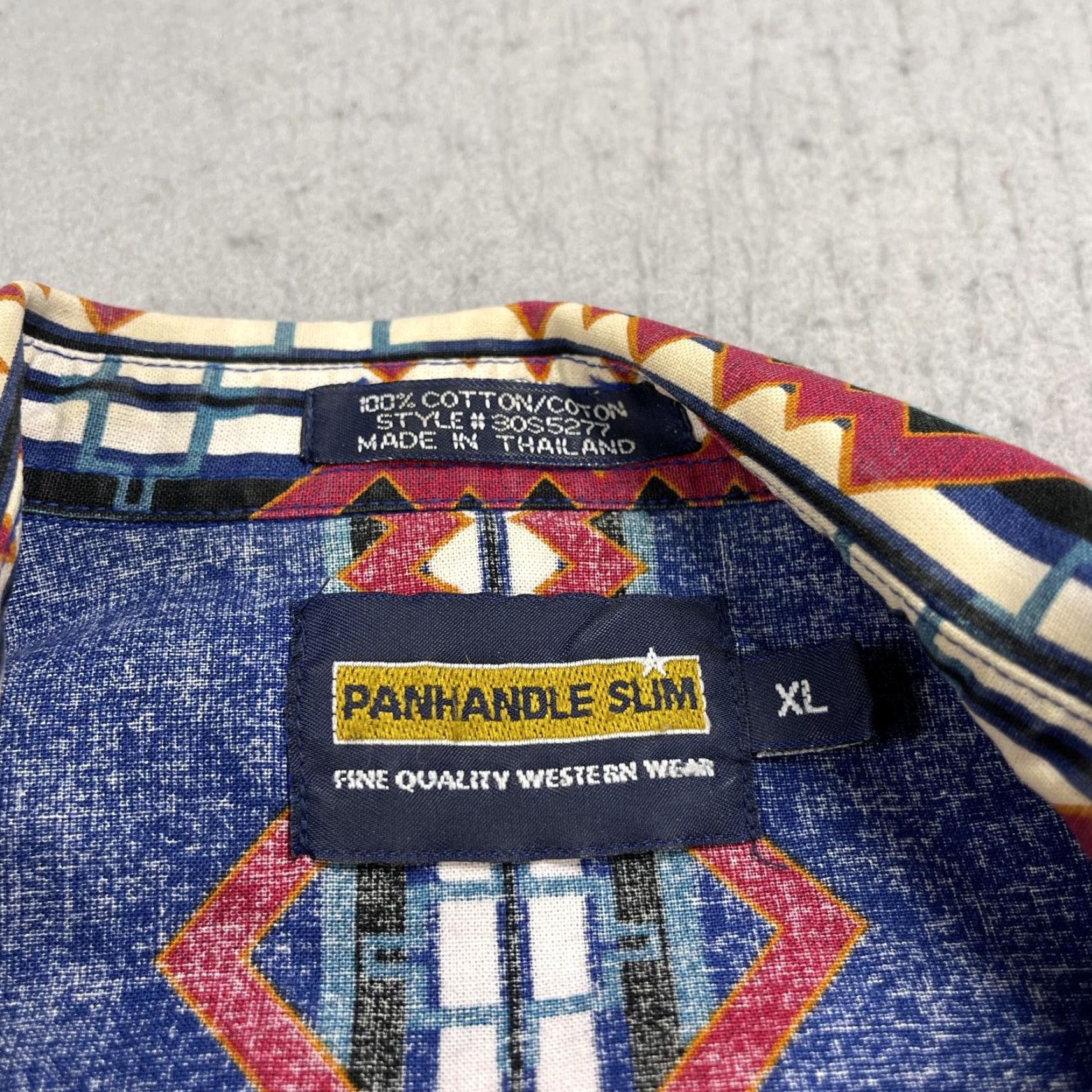 Vintage VINTAGE Panhandle Slim Shirt Mens XL Blue Aztec Geometric Western Snap Ranch Cotton 90s Size US XL / EU 56 / 4 - 4 Thumbnail