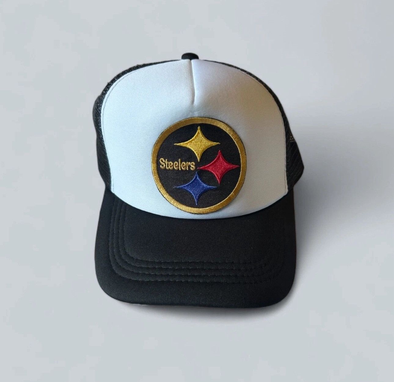 Vintage PITTSBURGH STEELERS NFL Black Mesh Trucker Snapback Hat Size ONE SIZE - 3 Thumbnail