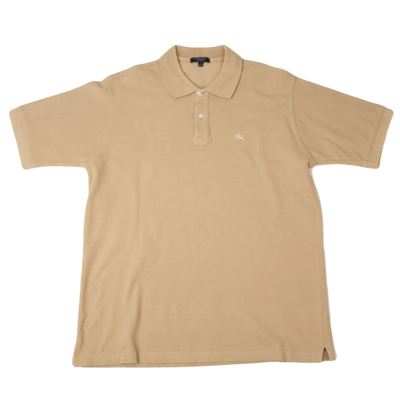 Burberry Embroidered Short Sleeve Polo Shirt in Beige L Size US L / EU 52-54 / 3 - 1 Thumbnail