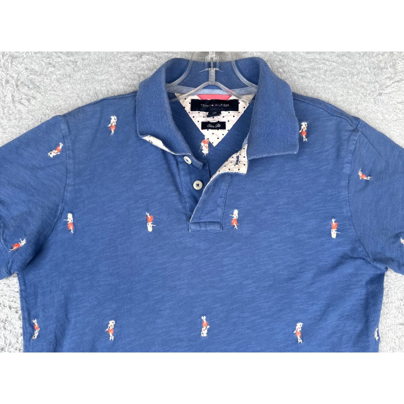Tommy Hilfiger Tommy Hilfiger Polo Shirt Men Small Blue 100% Cotton Slim Fit Polo Shirt Short Sleeve Mens Blue 80s 90s American Modern Vintage: No Size US S / EU 44-46 / 1 - 4 Thumbnail