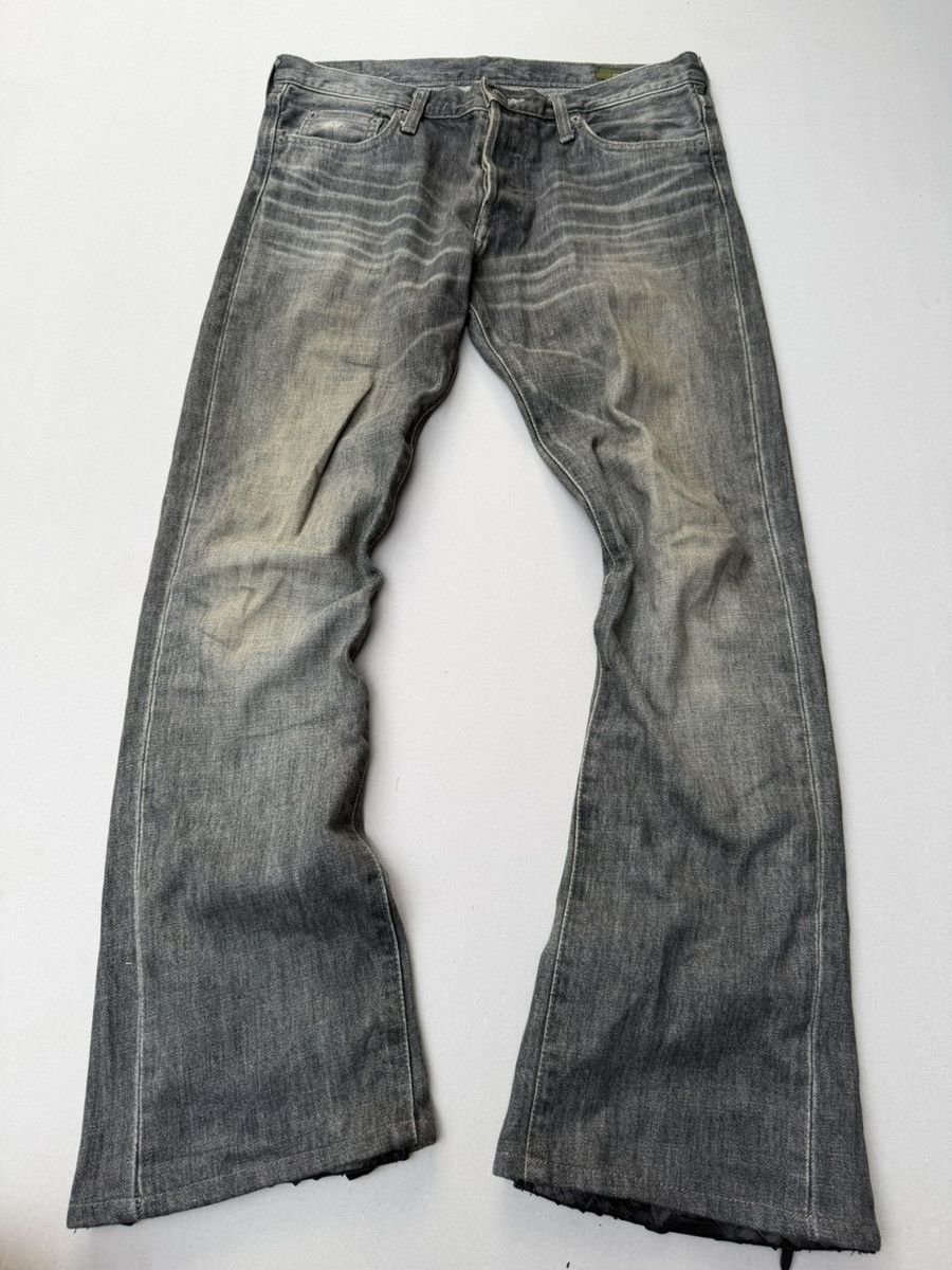 Japanese Brand Green lace up flare jeans Size US 29 - 1 Thumbnail