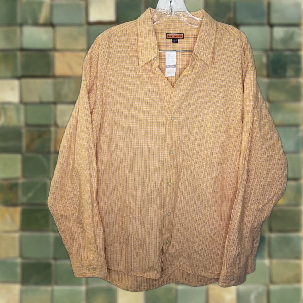 Vintage VINTAGE BKE Division Plaid Button-Up Shirt Mens XL Long Sleeve Orange NWT Size US XL / EU 56 / 4 - 1 Thumbnail