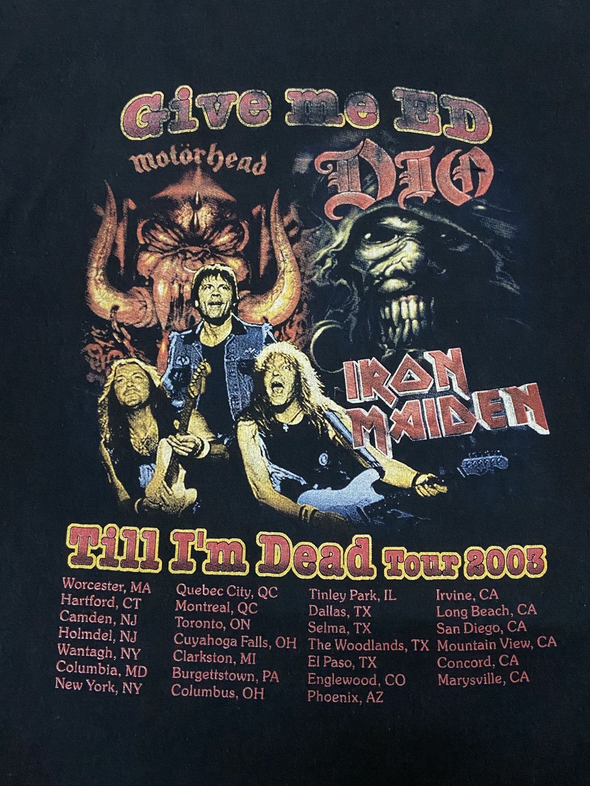 Band Tees Iron Maiden "Give Me Ed... 'Til I'm Dead" 2003 tour TEE Size US L / EU 52-54 / 3 - 1 Thumbnail