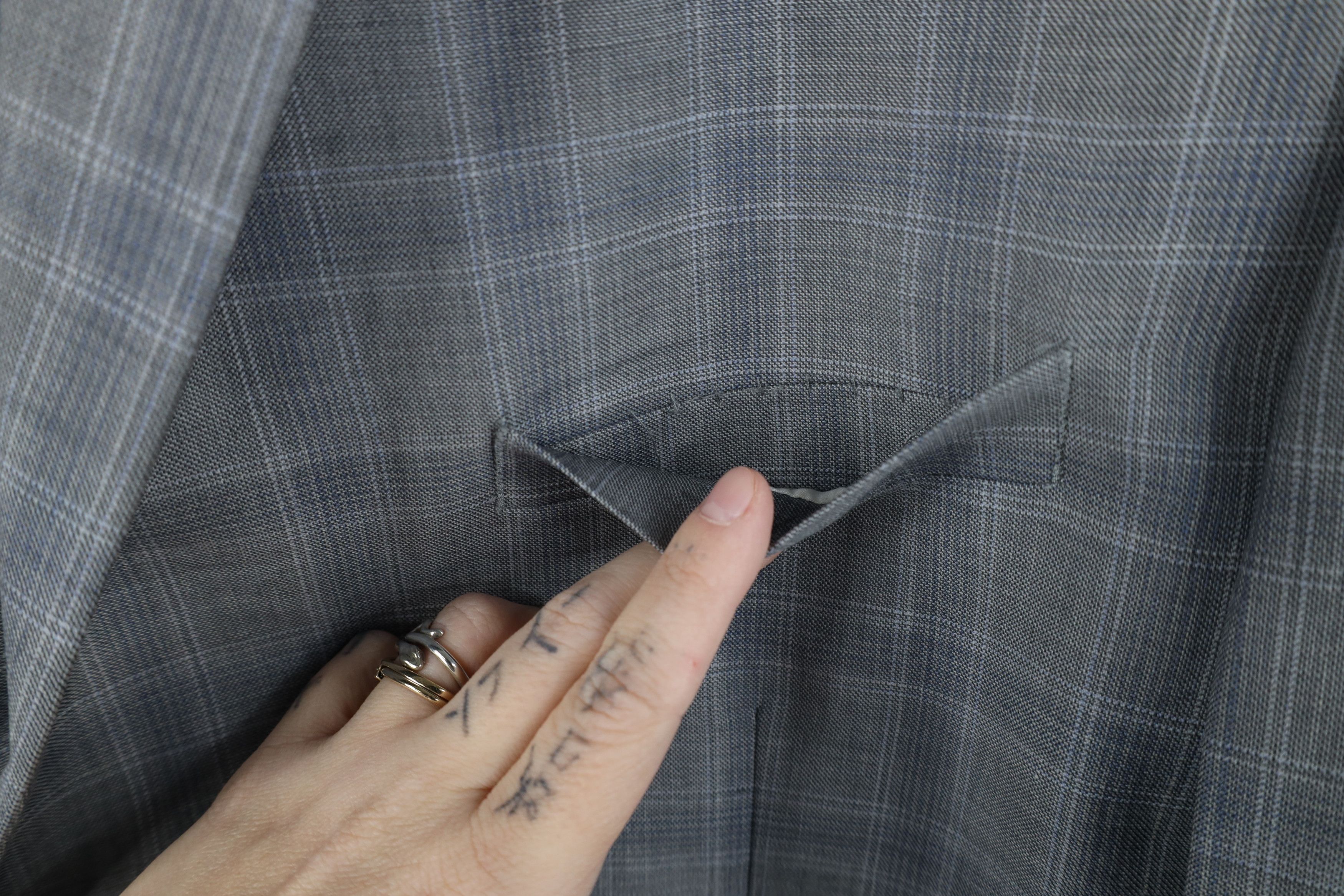 Tallia Tallia Sport Coat Suit Jacket Blazer Wedding Gray Plaid Size US XXL / EU 58 / 5 - 6 Thumbnail