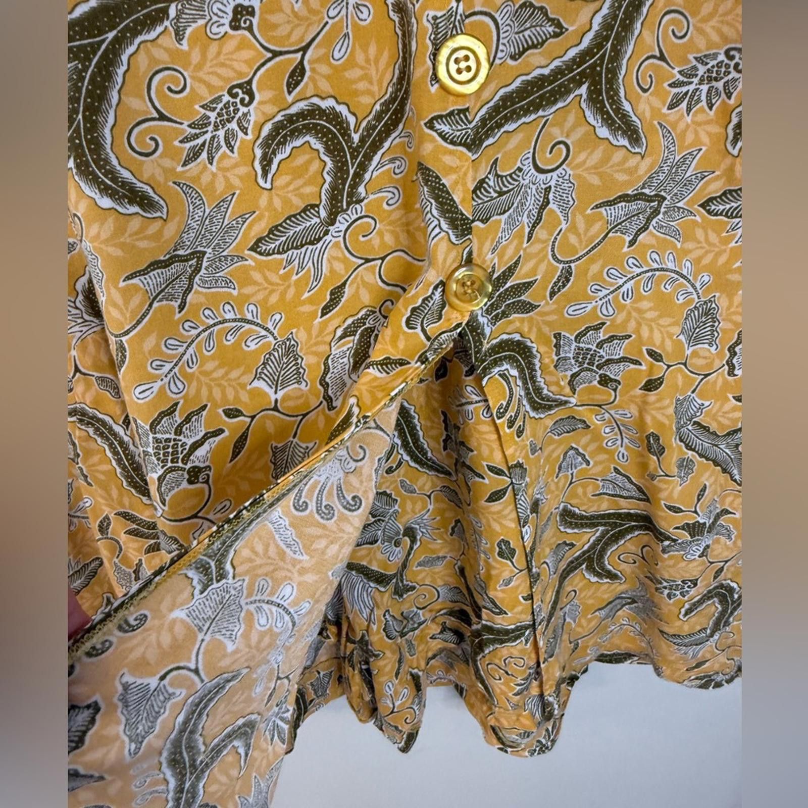 Other Liberty Fashions yellow floral retro romper mini dress SZ M Size 32" / US 10 / IT 46 - 3 Thumbnail