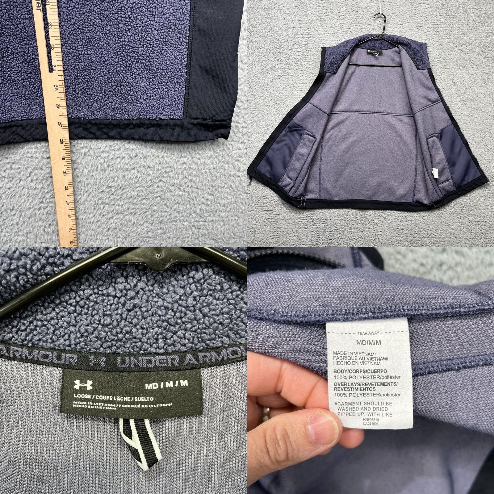 Under Armour Under Armour Mission Boucle Vest Mens M Purple Outer Shell Pockets Zip Mid-Length Vest Size US M / EU 48-50 / 2 - 8 Thumbnail