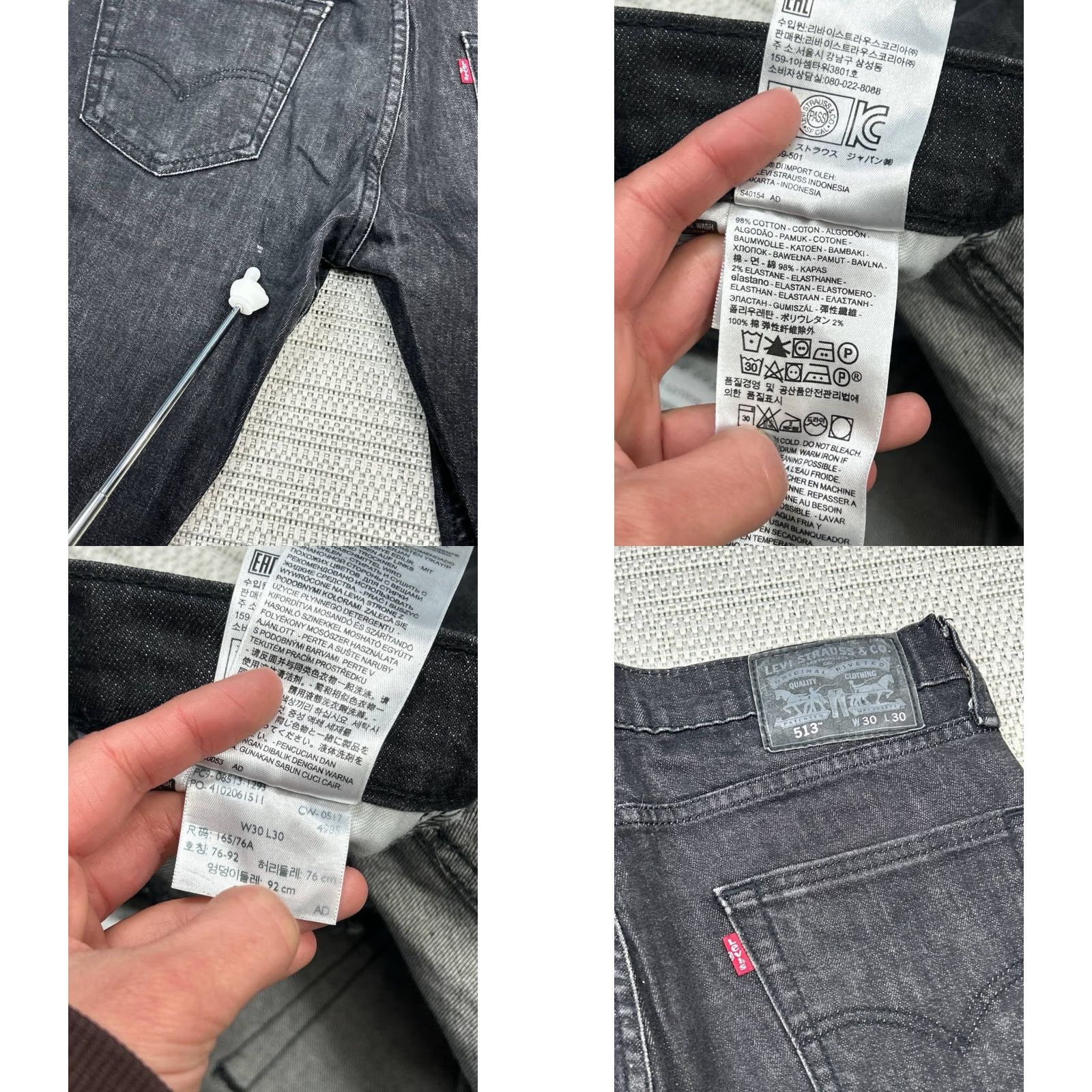 Levi's Levi's 513 Jeans Mens 30 Black Denim Cotton Stretch Low Rise Straight Leg 30x29 Jeans Levi's 513 Mens Black Denim Stretch Low Rise Straight Leg 30x29 Size US 30 / EU 46 - 8 Thumbnail