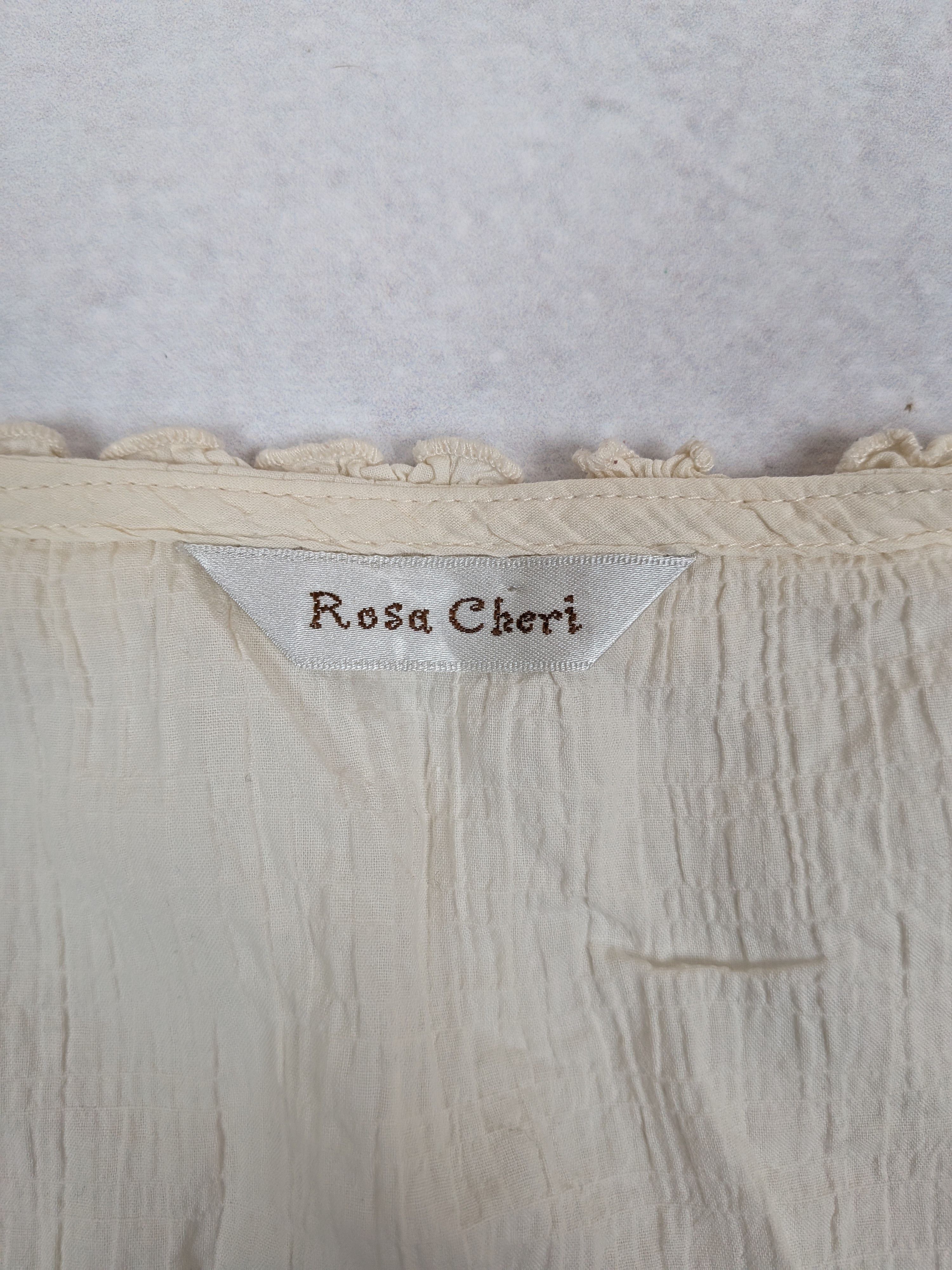 Other Rosa Cheri Vintage Cream Silk Blouse Flared Sleeves Size L M Size M / US 6-8 / IT 42-44 - 12 Thumbnail