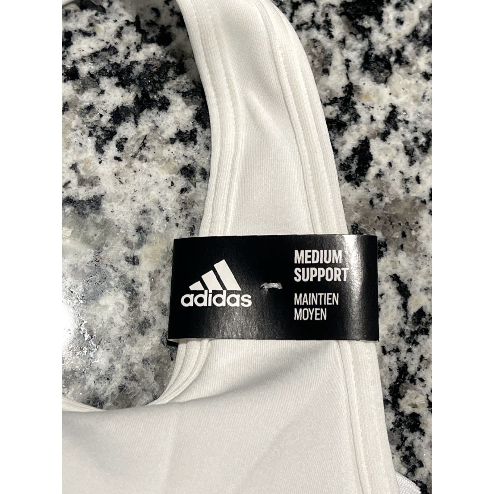 Adidas Adidas Women's Sports Bra M D-DD White Powerreact Training Bra Shirt? Size ONE SIZE - 5 Thumbnail