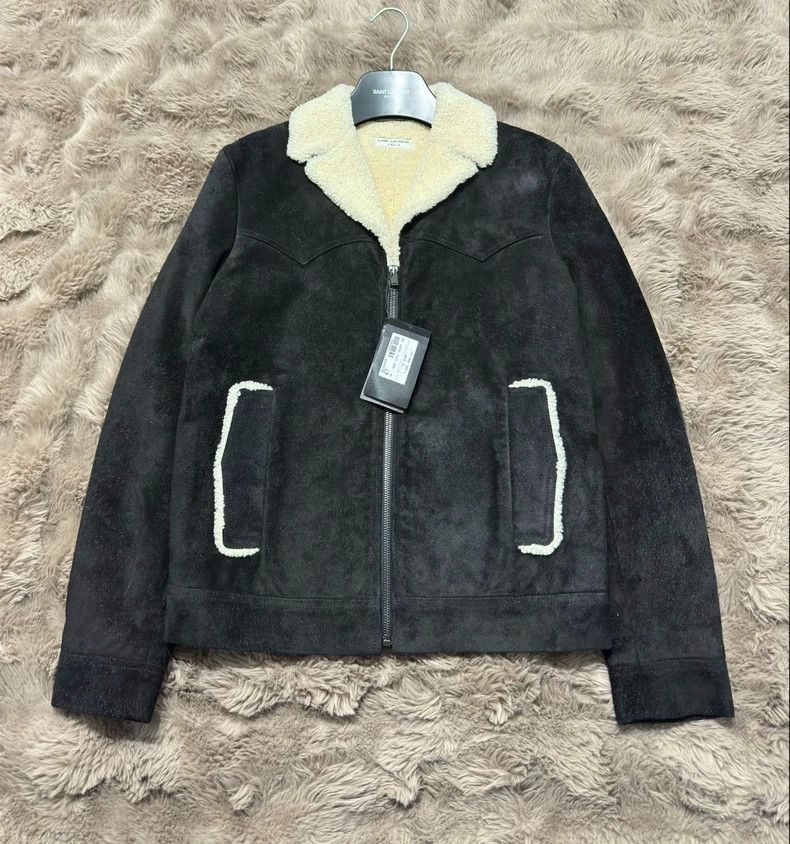 Yves Saint Laurent Saint Laurent Black Shearling Leather Jacket Size US L / EU 52-54 / 3 - 1 Thumbnail