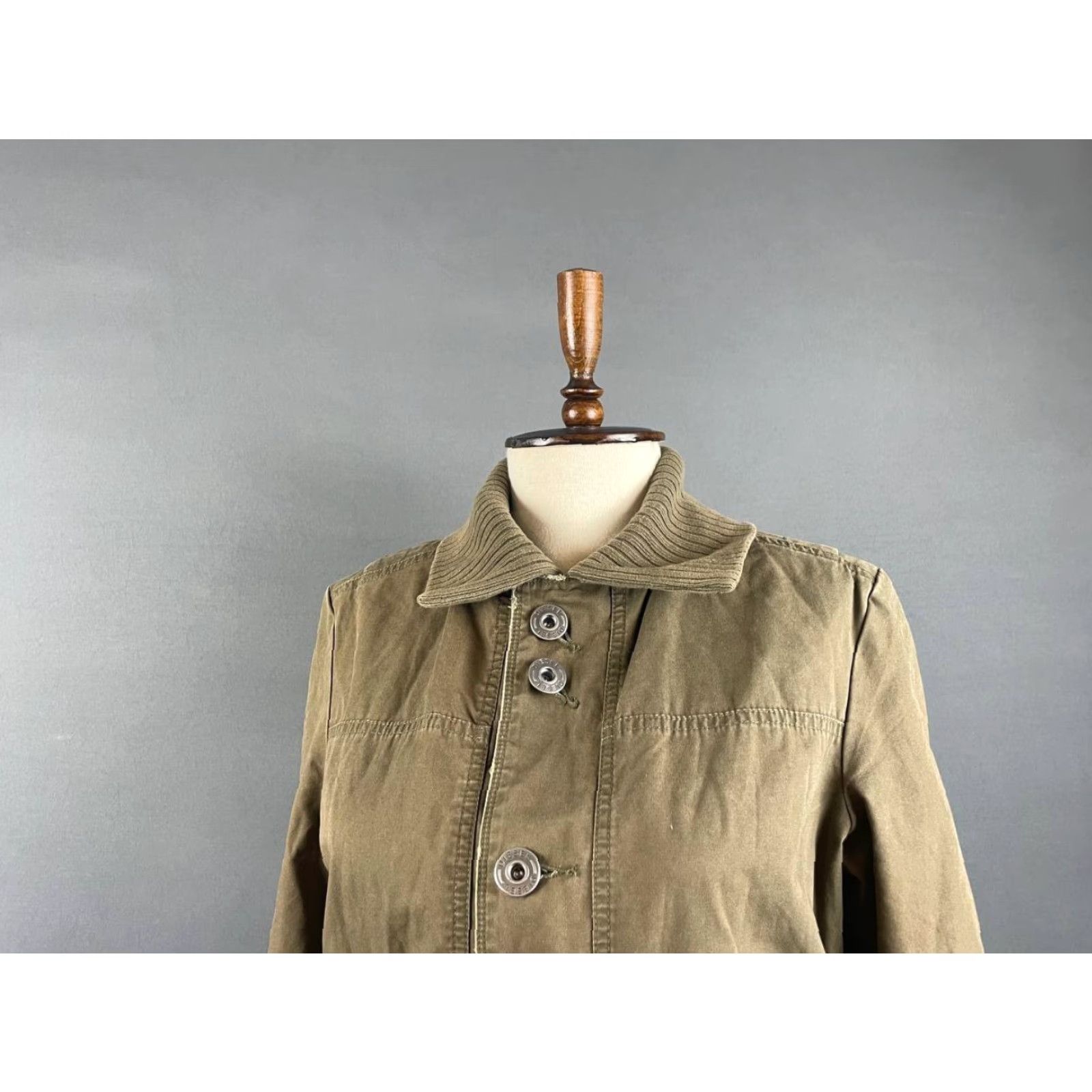 Diesel Diesel Jacket Women's Military Cotton Long Sleeve Brown Pockets Front Zip Button Hooded Mid-Length Regular L Size L / US 10 / IT 46 - 5 Thumbnail