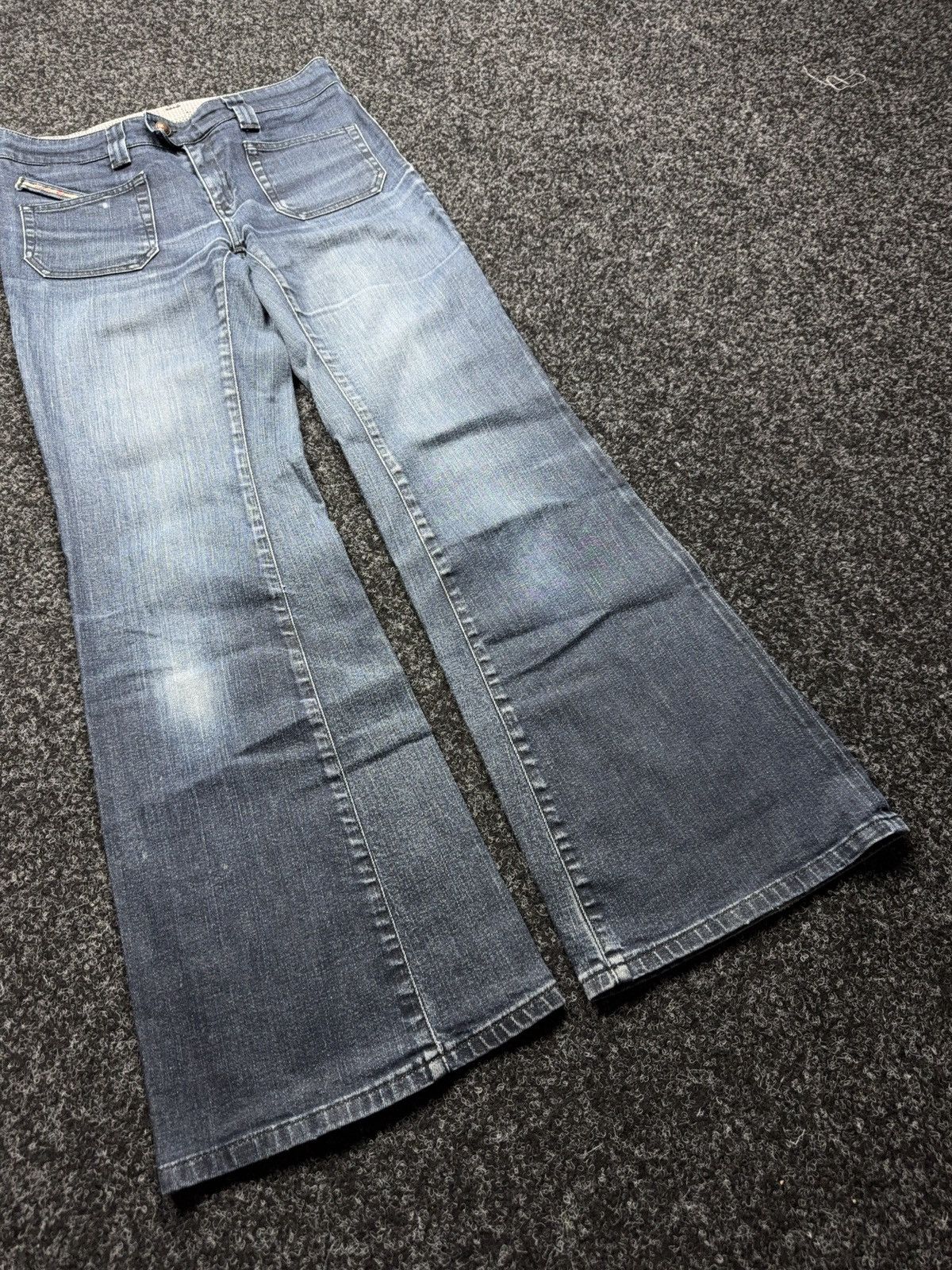 Diesel Retro 00s Diesel Fluzi Y2K Vntg Stretch Bootcut Flared Jeans Size 30" / US 8 / IT 44 - 4 Thumbnail