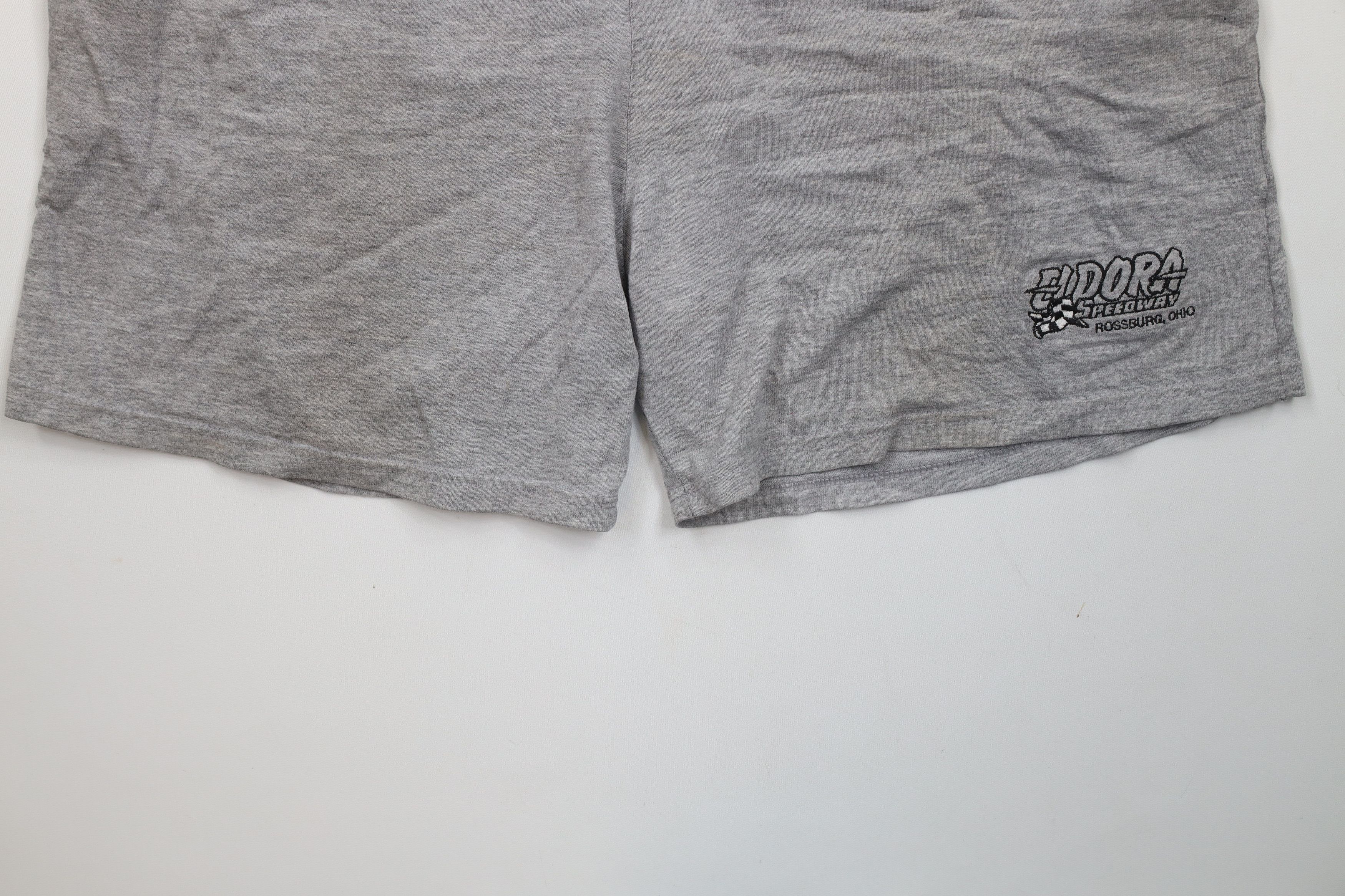Vintage Vintage 90s Eldora Speedway Racing Above Knee Shorts Gray Size US 36 / EU 52 - 4 Thumbnail