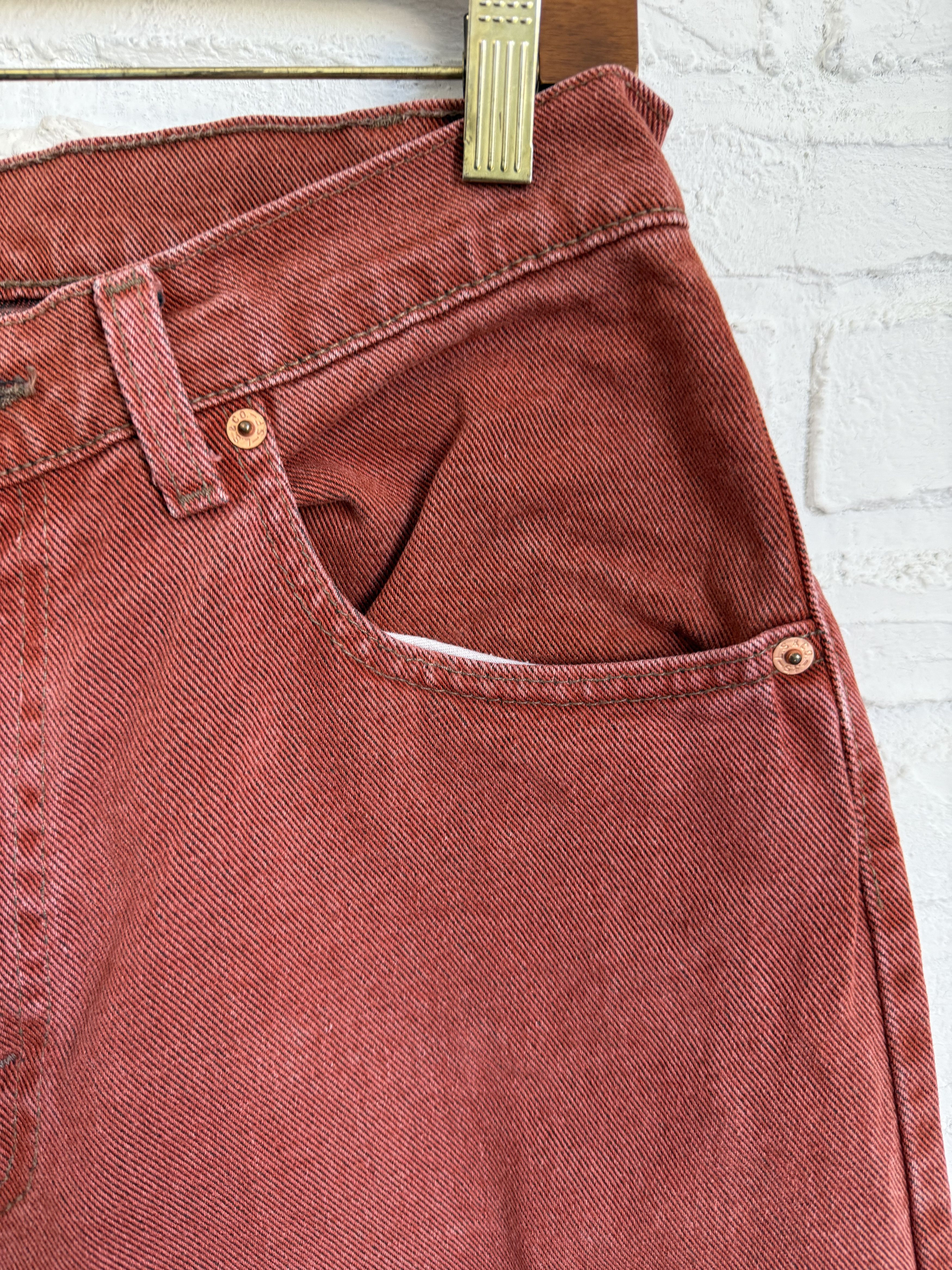 Levi's RARE Vintage 80s Levi's loose jeans terracotta Size US 31 - 10 Thumbnail