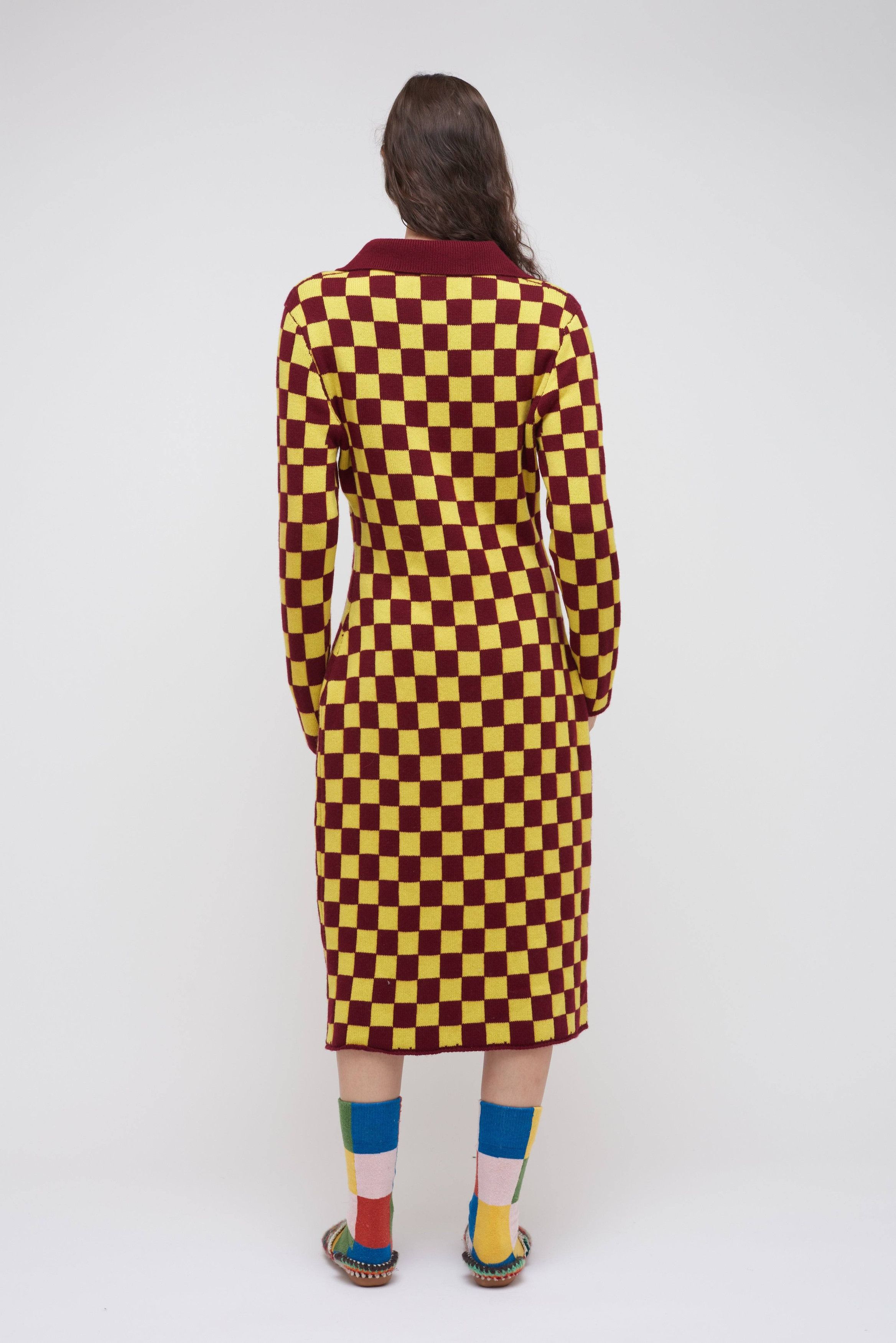 The Elder Statesman $1730 The Elder Statesman Checkered Button Dress Size XS / US 0-2 / IT 36-38 - 4 Thumbnail