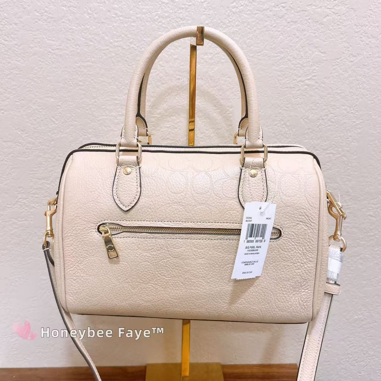 Coach Rowan Satchel Bag In Signature Leather CCD50 Oat Size ONE SIZE - 5 Thumbnail