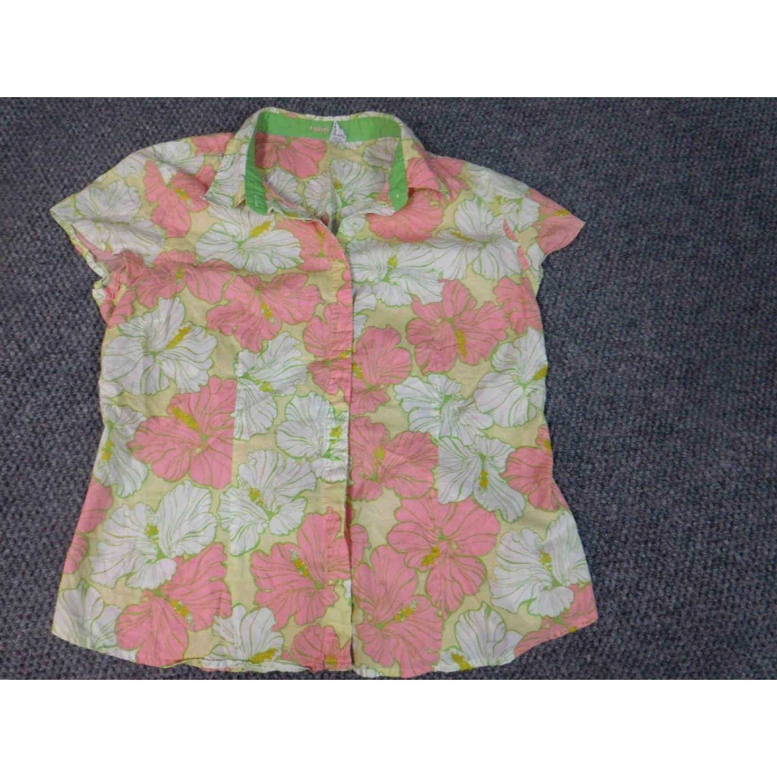 Izod Izod Womens Blouse PM Petites pink floral button down Size M / US 6-8 / IT 42-44 - 3 Thumbnail