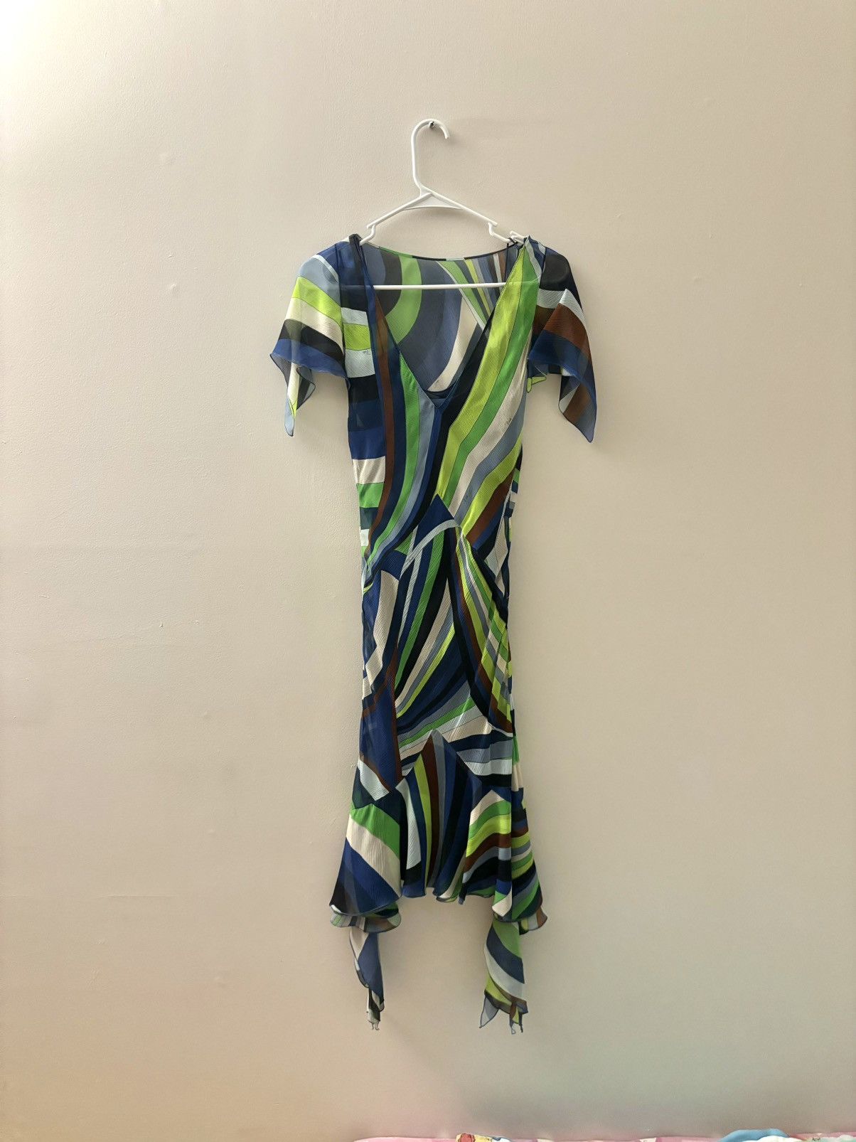 Emilio Pucci Emilio Pucci Ruffled Printed Silk Georgette Midi Dress Size XS / US 0-2 / IT 36-38 - 5 Thumbnail