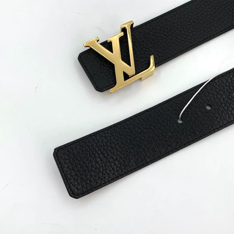 Louis Vuitton Louis Vuitton Black logo smooth buckle belt Size ONE SIZE - 4 Thumbnail