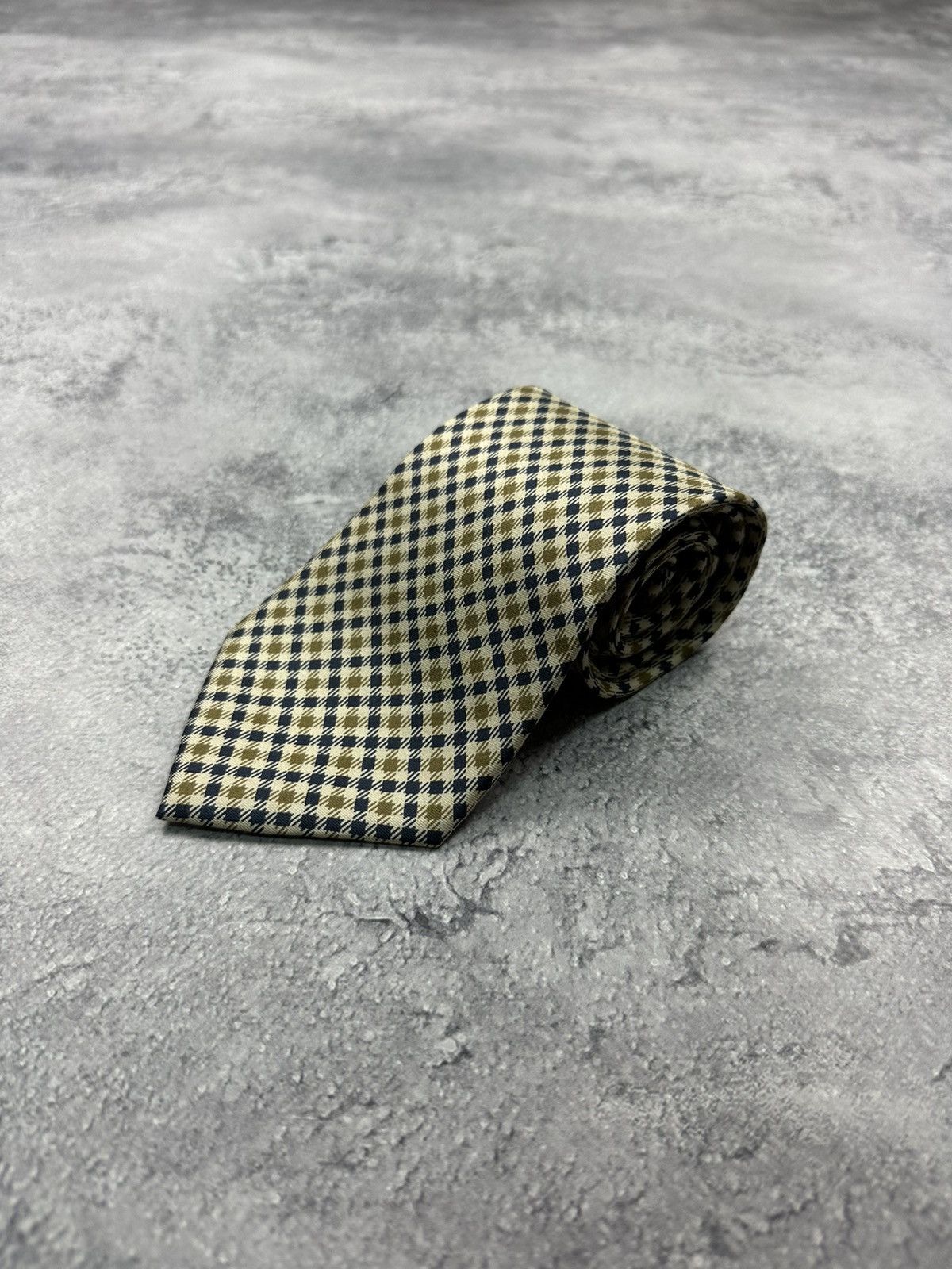 Aquascutum Aquascutum Nova Check Silk Tie Classic Checkered Necktie Size ONE SIZE - 6 Thumbnail