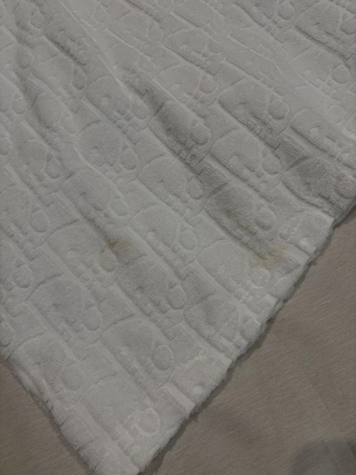 Dior White Towel Oblique Print Tee Size US S / EU 44-46 / 1 - 7 Thumbnail