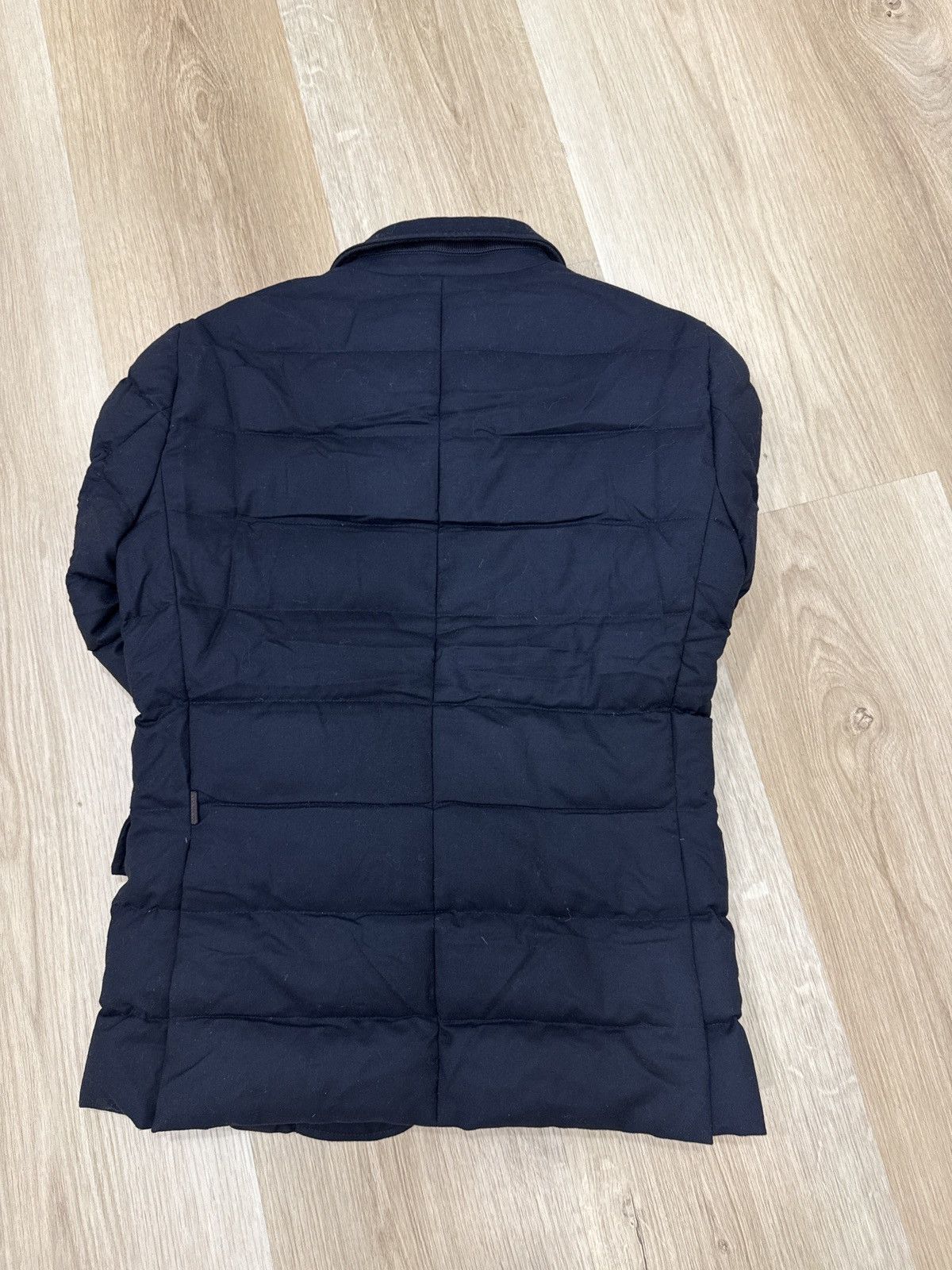 Moncler Moncler Navy Blue Wool Rodin Quilted Down Jacket Size US M / EU 48-50 / 2 - 4 Thumbnail