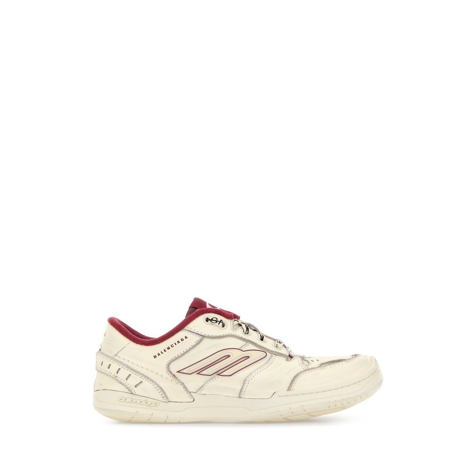 BALENCIAGA Vintage Cream Beige Leather Sneakers New And Auth