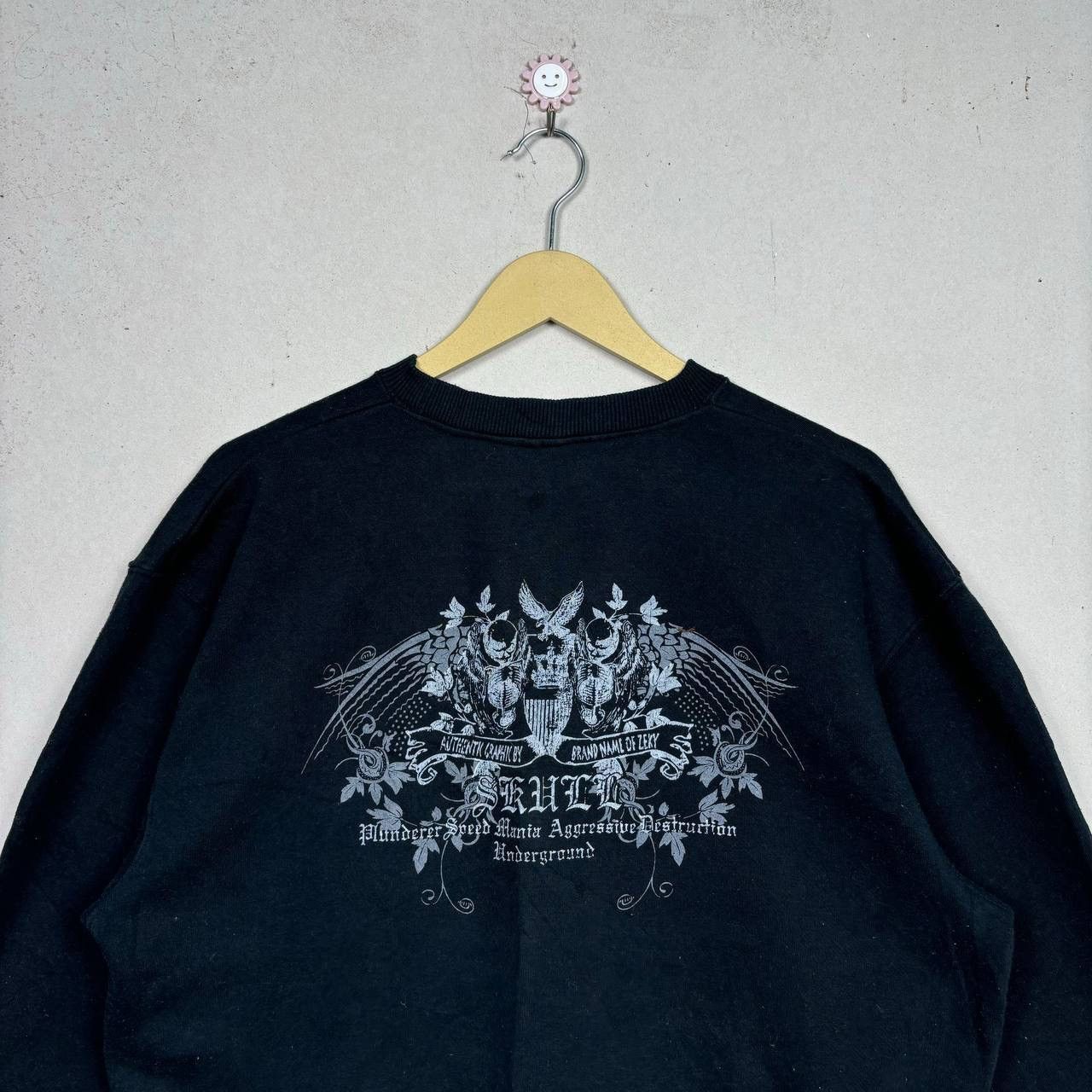 Japanese Brand Zeky Skull Wings Sweatshirt Y2K Japanese Streetwear Size L Size US L / EU 52-54 / 3 - 3 Thumbnail