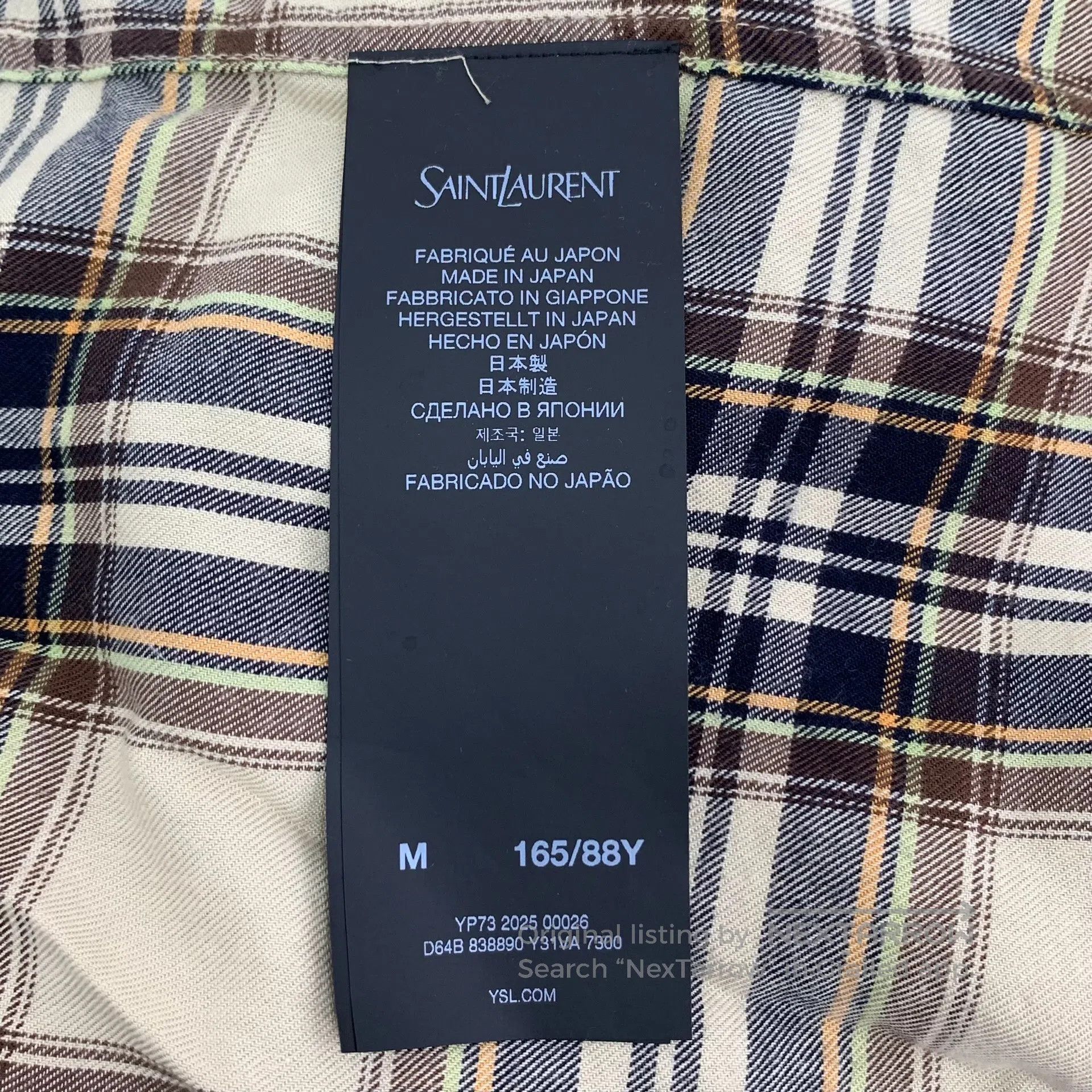 Saint Laurent Paris Saint Laurent Paris Contrast color check tie bow long slee Size M / US 6-8 / IT 42-44 - 6 Thumbnail