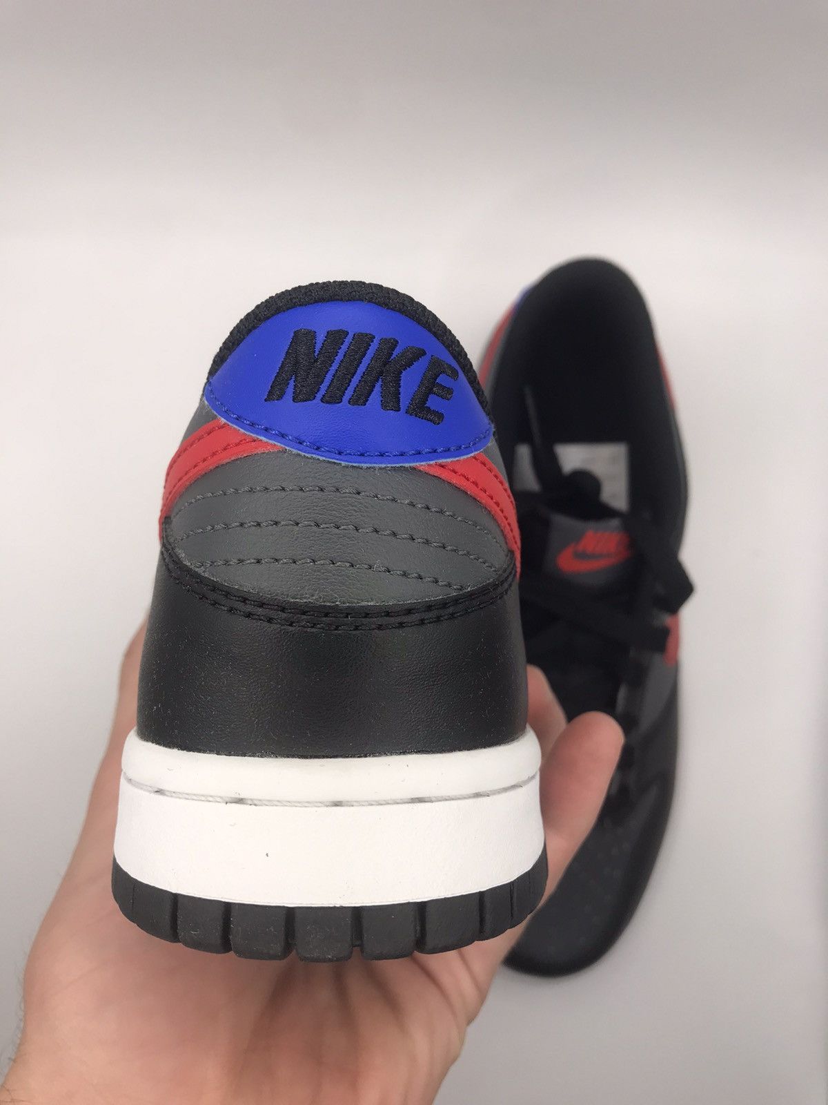 Nike Nike Dunk Low “Black/Grey & Red Swoosh” Size US 7.5 / IT 37.5 - 6 Thumbnail
