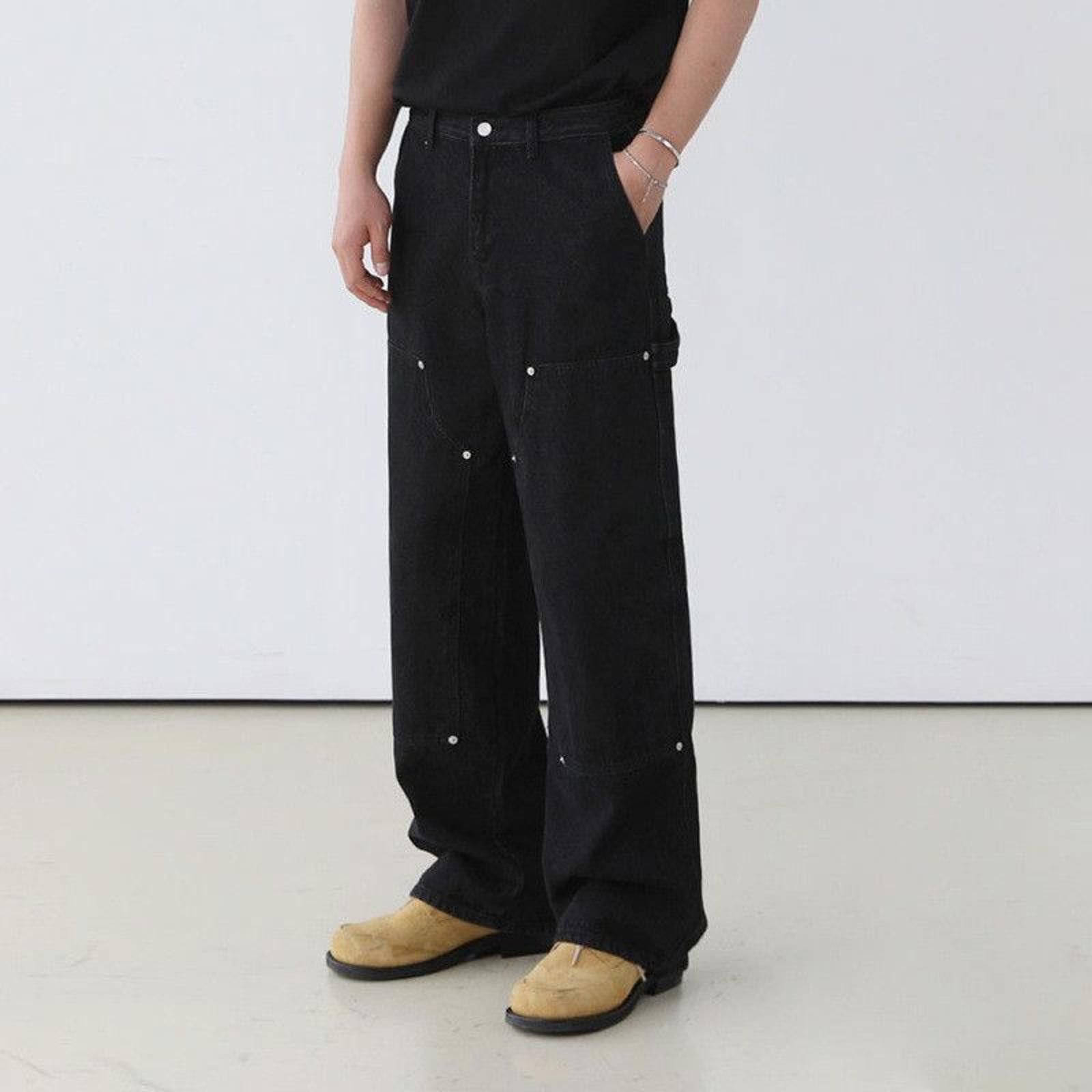 Jean Baggy Black Flared Denim Jeans Size US 33 - 6 Thumbnail