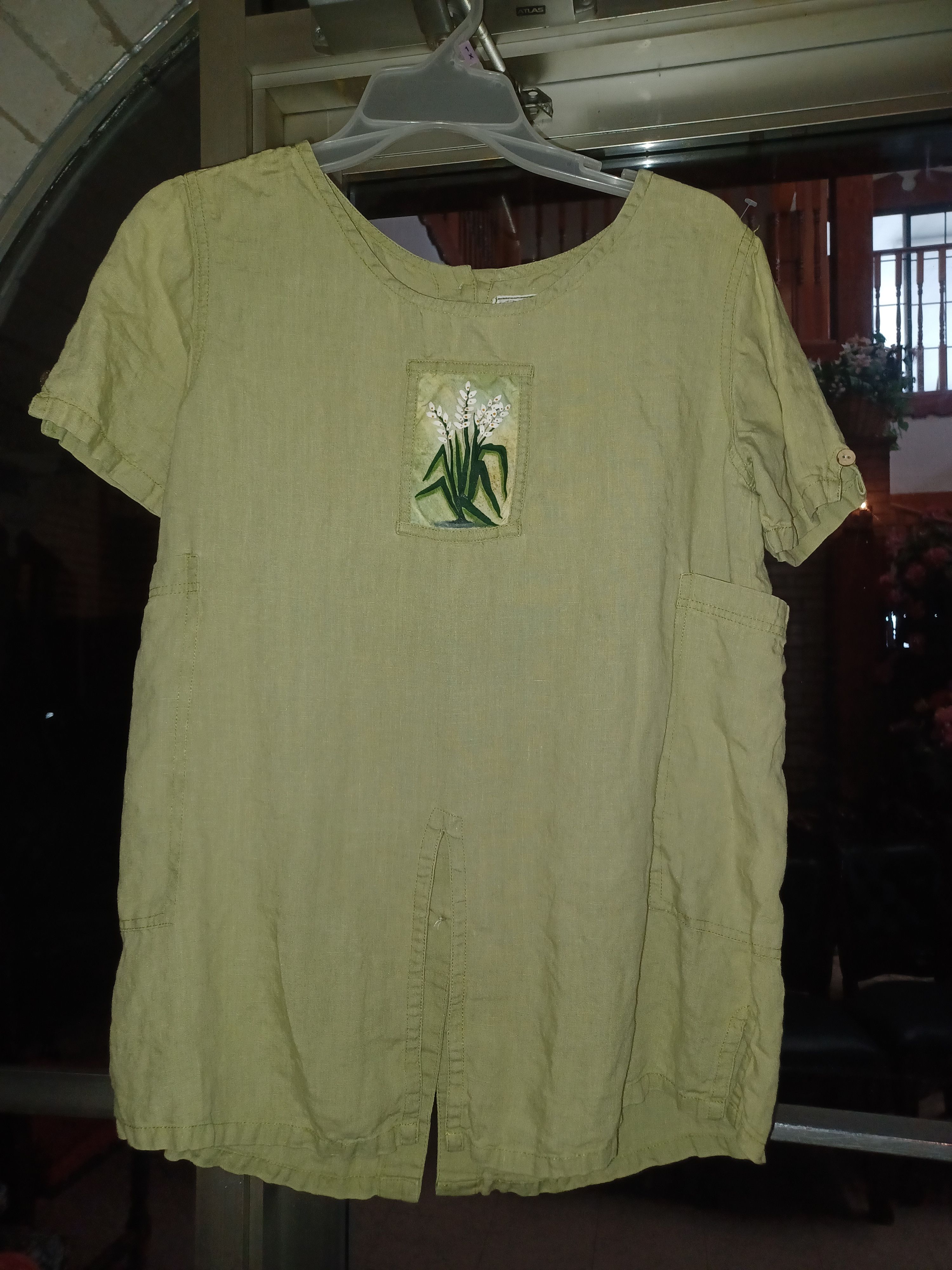 Other LA Blend 100% Linen Women's Top Small Green Size S / US 4 / IT 40 - 1 Thumbnail