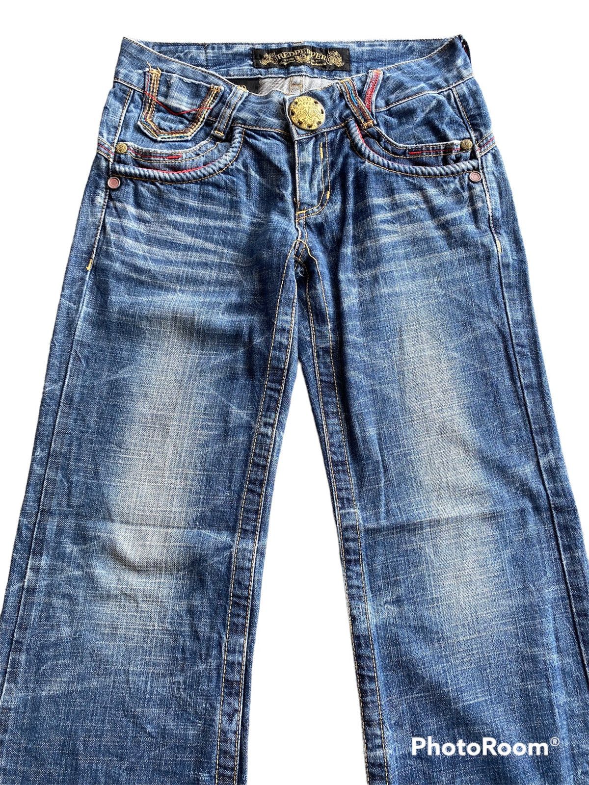Hysteric Glamour × If Six Was Nine × Japanese Brand Baggy Flare Japan Red Pepper Low Rise Wide Leg Size US 29 - 10 Thumbnail