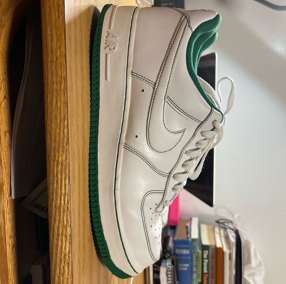 Nike Air Force 1 Pine Green 07’ contrast stitch Size US 9 / EU 42 - 3 Thumbnail
