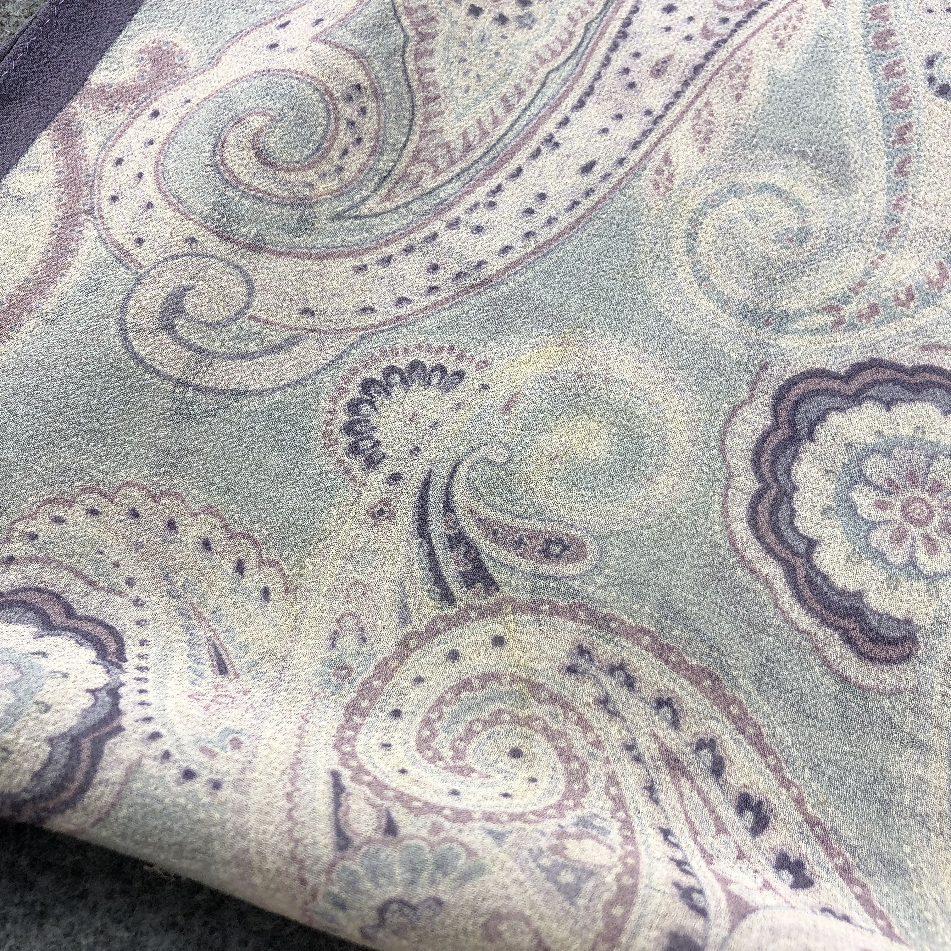 Vintage Basile Paisley Silk Stole Silk Scarf M1382 Size ONE SIZE - 10 Thumbnail