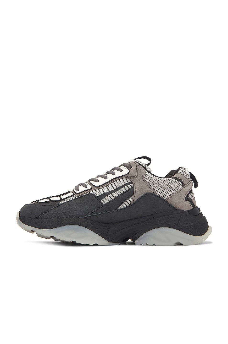 Amiri o1mle0326 Bone Runners Sneakers in Black/Grey Size US 14 / EU 47 - 4 Thumbnail