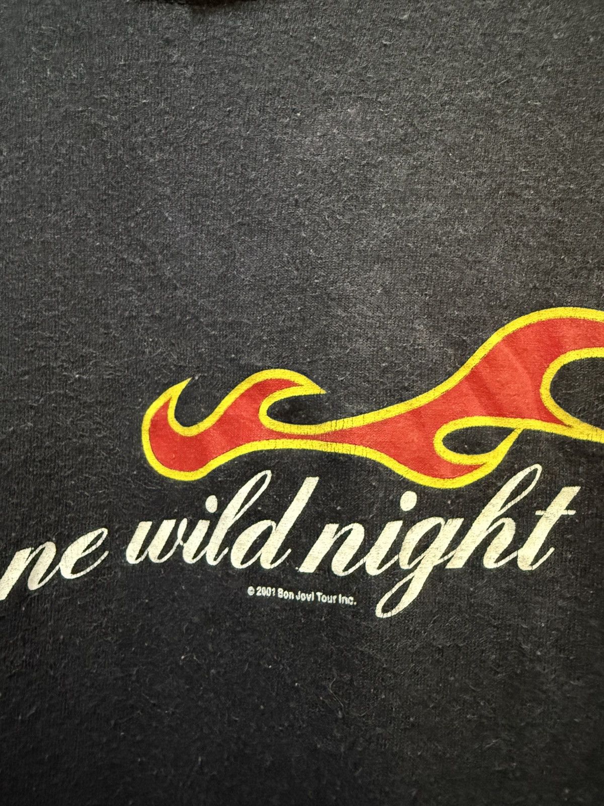 Band Tees Vintage Bonjovi One Wild Night Long Sleeve Faded Tee Size US L / EU 52-54 / 3 - 4 Thumbnail