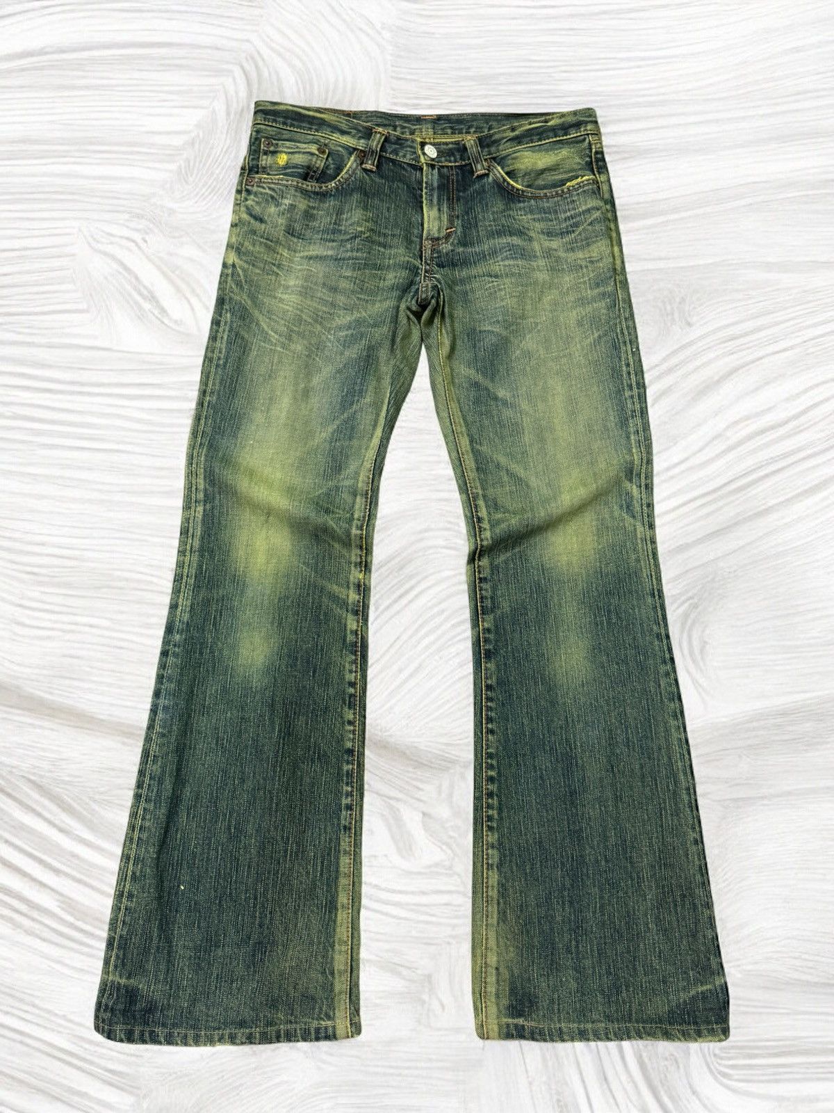 If Six Was Nine FLARE EDWIN MUDWASH DISTRESSED DENIM JEANS Size US 29 - 1 Thumbnail