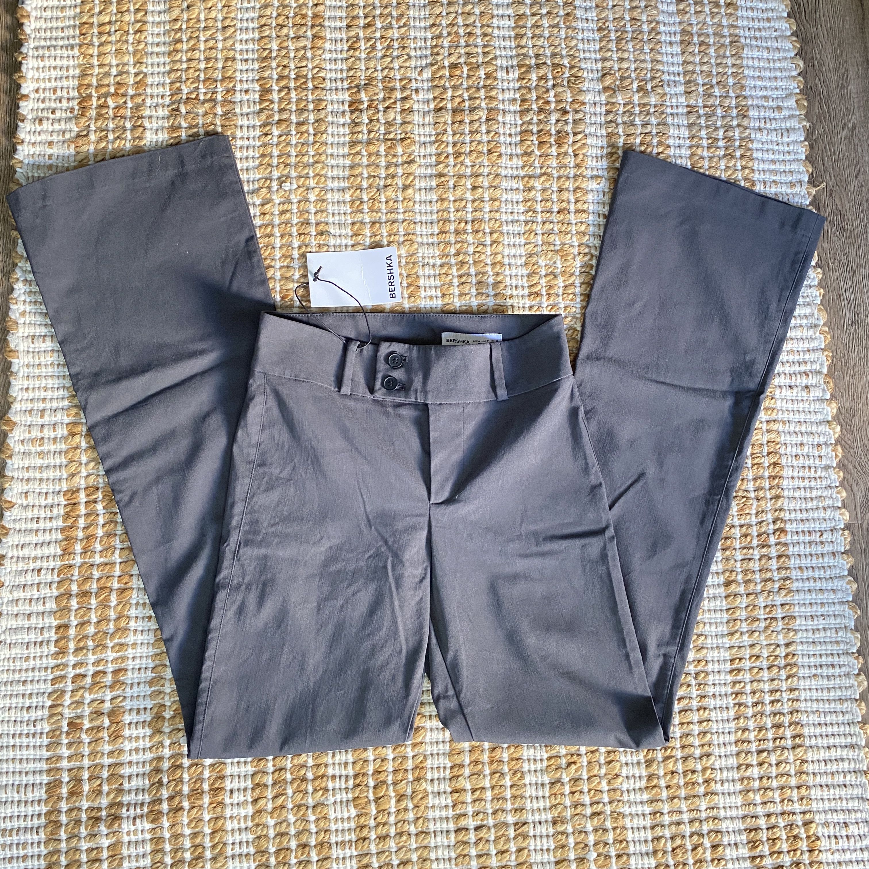 Bershka Bershka Grey Flared Tailored Trousers Pants NWT Size 27" / US 4 / IT 40 - 2 Thumbnail