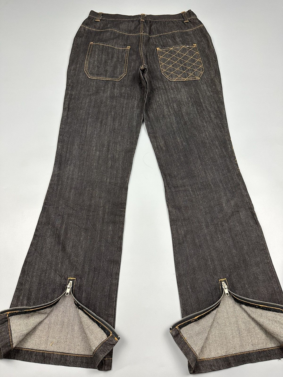 If Six Was Nine × Le Grande Bleu (L.G.B.) Seditionaries Double Knees Multi Zipper Flared Denim Size US 31 - 6 Thumbnail