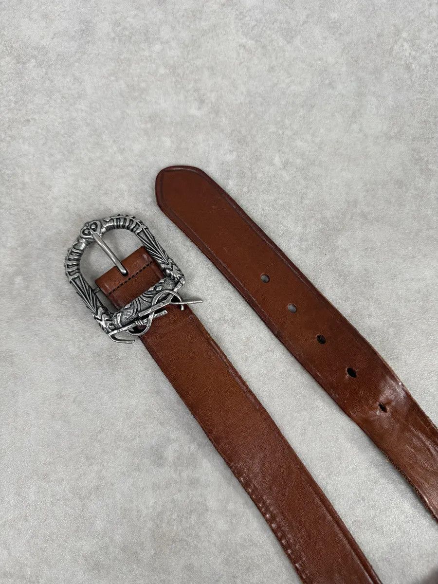 Yves Saint Laurent Yves Saint Laurent Brown Signature Leather Buckle Belt Size ONE SIZE - 6 Thumbnail