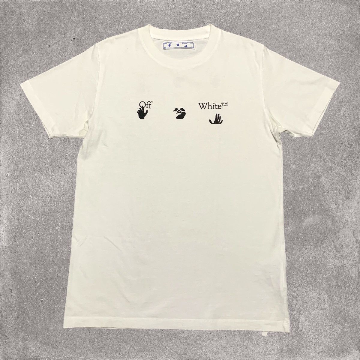 Off-White Off White Medium Hand Logo White Tee Virgil Abloh Size US M / EU 48-50 / 2 - 1 Thumbnail
