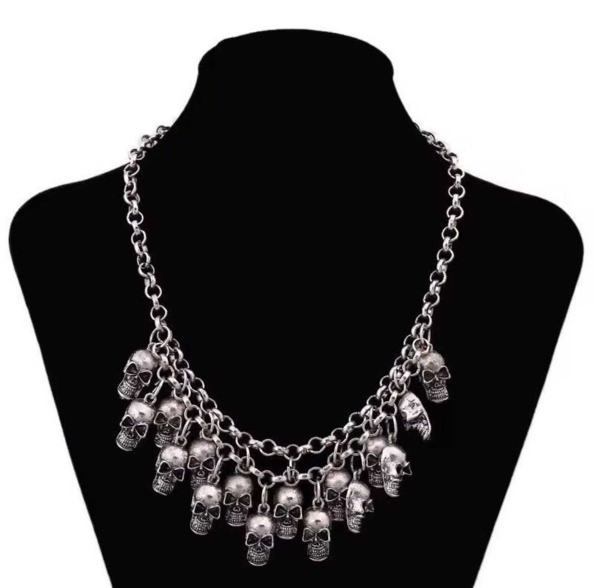 Other Punk Skull Skeleton Layered Chain Necklace Size ONE SIZE - 1 Thumbnail