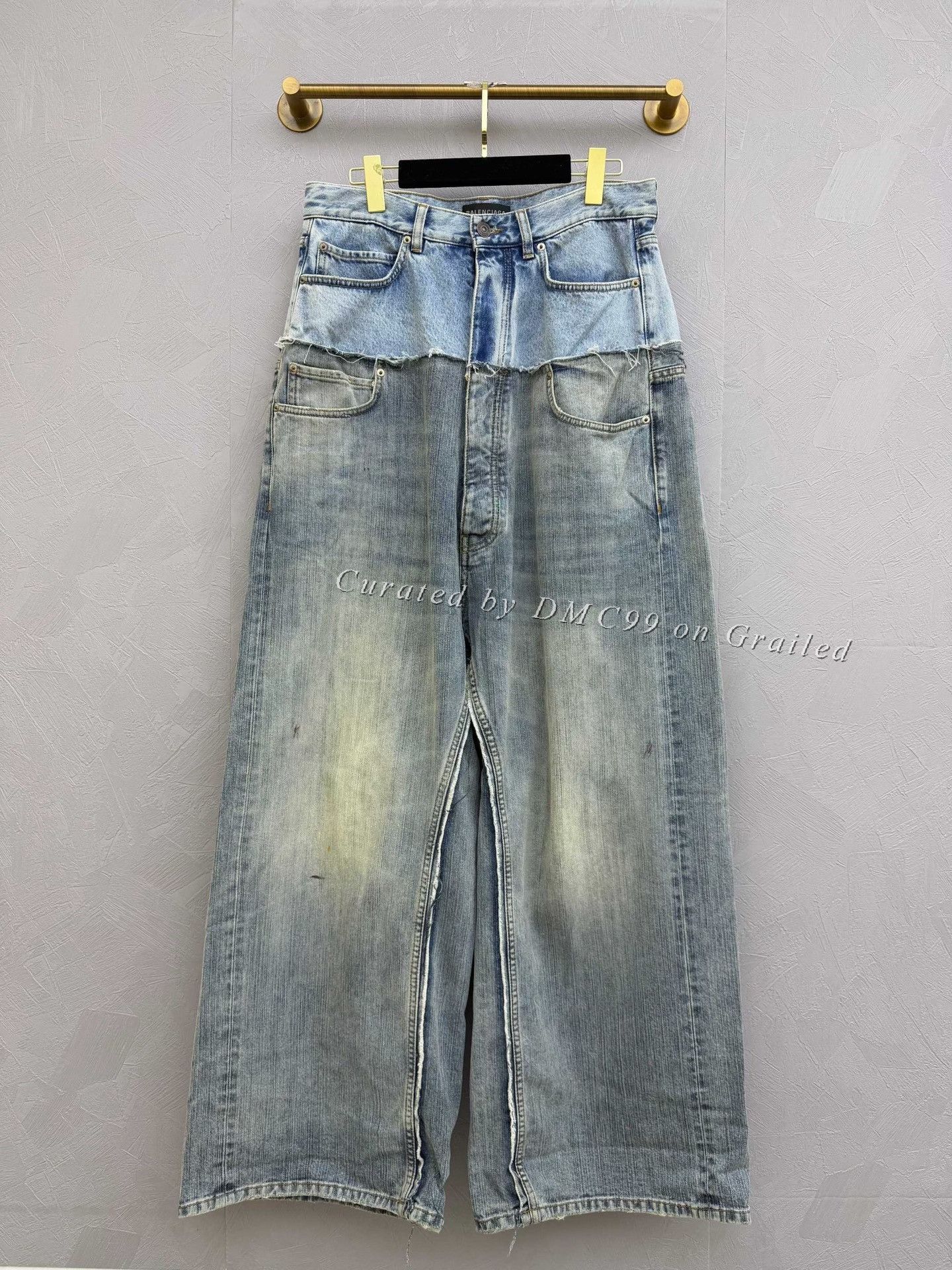 Balenciaga Balenciaga Runway Double Waist Distressed Jeans Size 24" / US 00 / IT 34 - 1 Thumbnail
