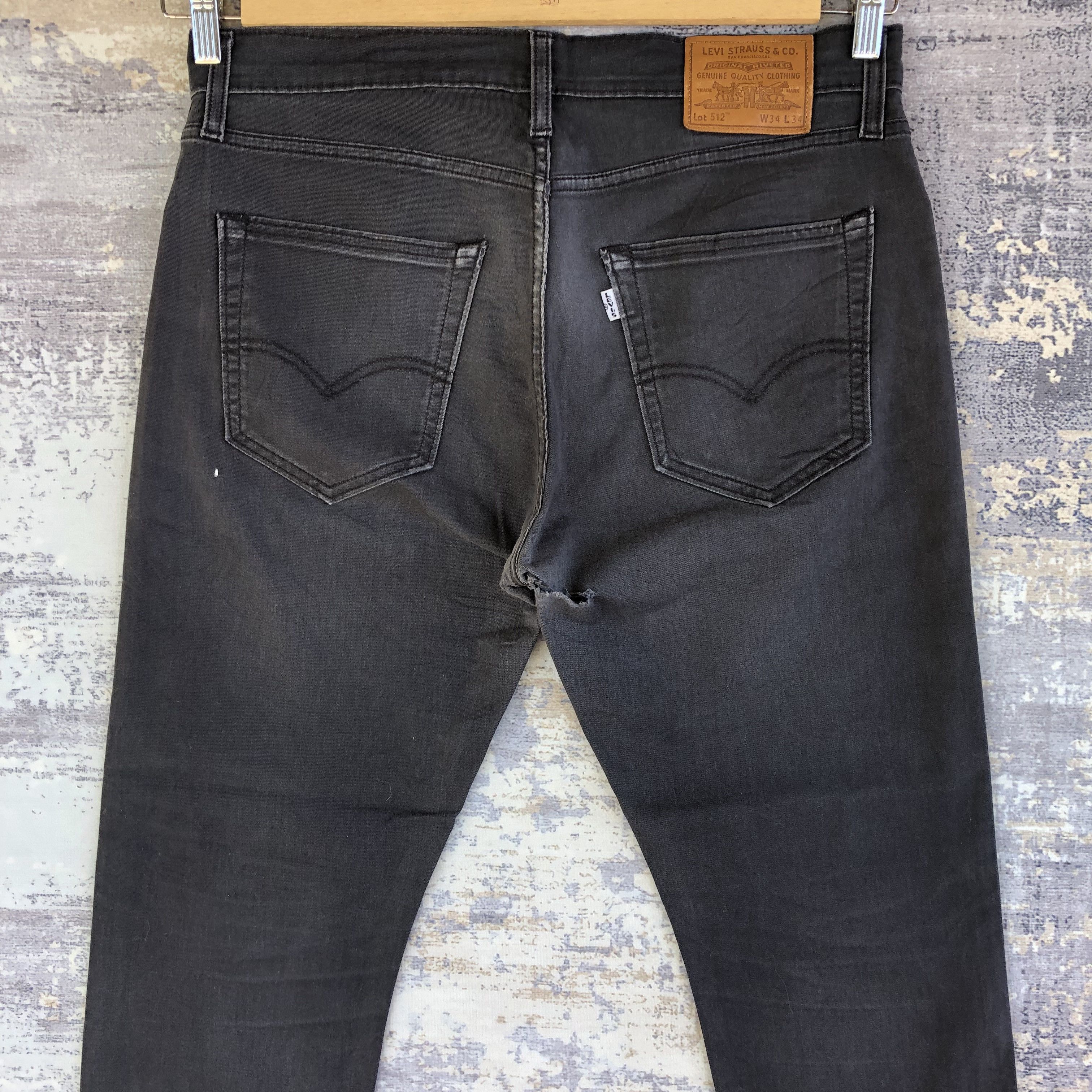 Levi's Vintage Levis 512 Faded Black Jeans Levi's Gray Ash Denim Size US 34 / EU 50 - 4 Thumbnail