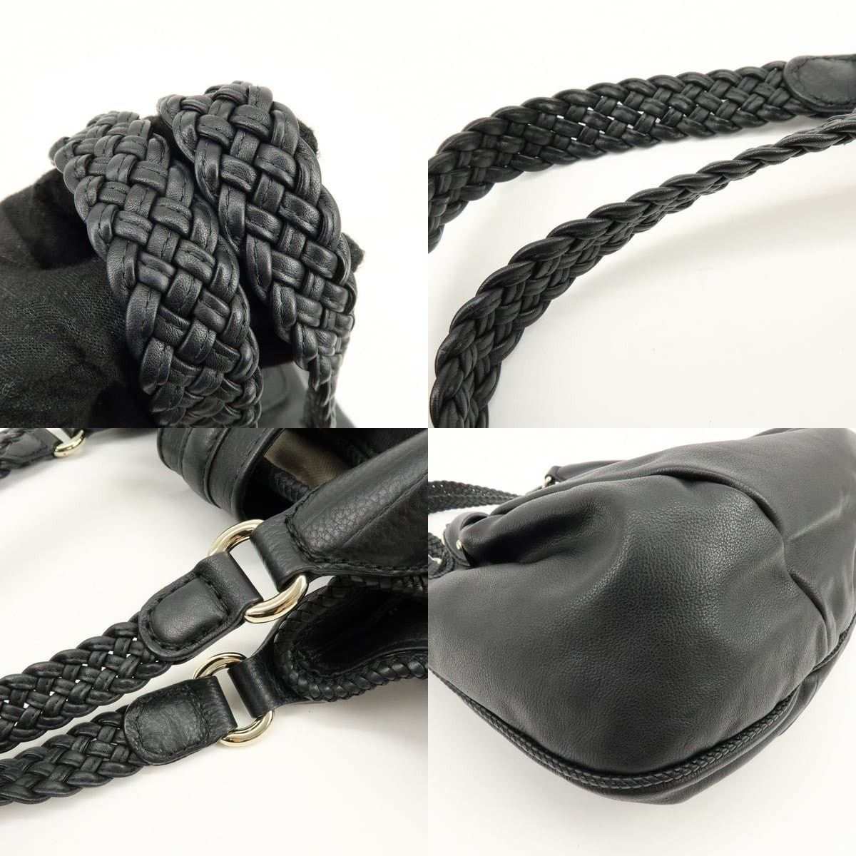 Gucci Gucci Marrakech Leather Shoulder Bag Black Size ONE SIZE - 4 Thumbnail
