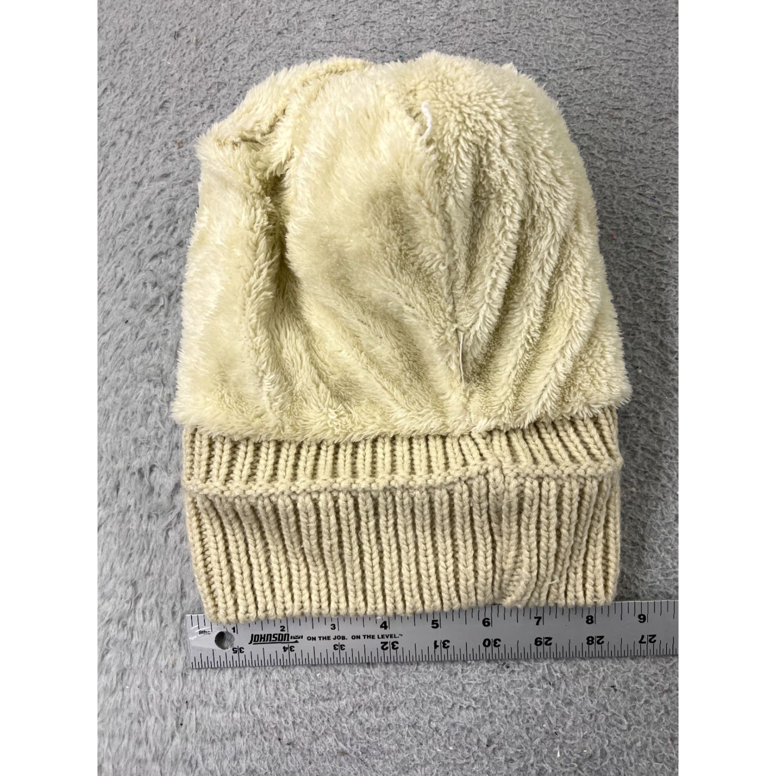 Vintage Womens Beanie Toque Ivory Cable Knit Cotton Blend Lined Winter Ski Pom One Size The Zenco Hat/Cap Men/Women Accessories Size ONE SIZE - 5 Thumbnail
