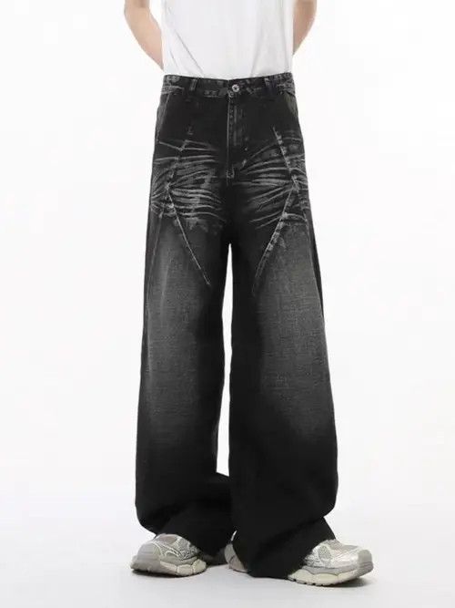 Jean Vintage washed baggy micro flared jeans Size US 32 / EU 48 - 2 Thumbnail